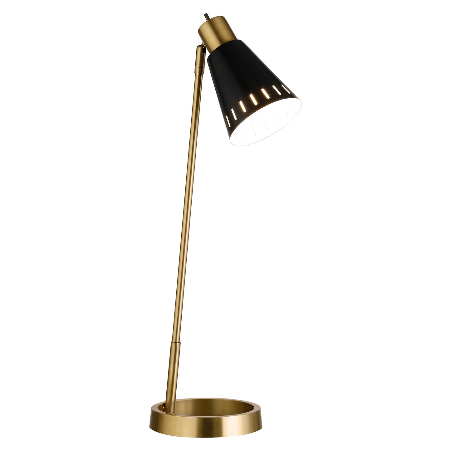 Brass Desk Table Lamp w/ Black Shade