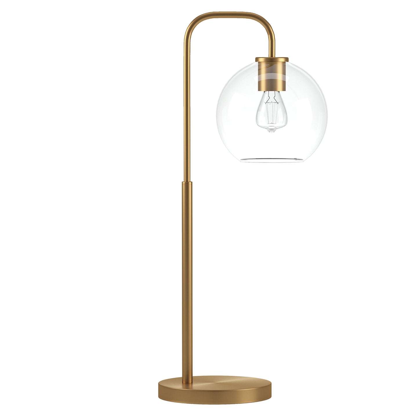 Brass Table Lamp w/ Clear Shade