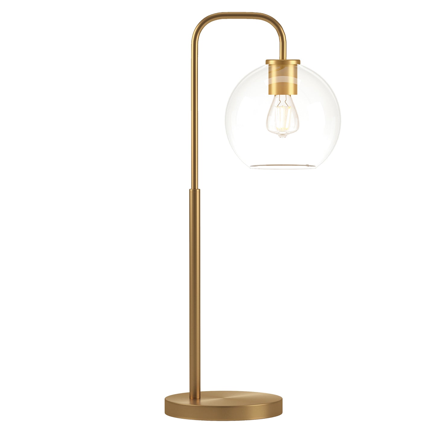 Brass Table Lamp w/ Clear Shade
