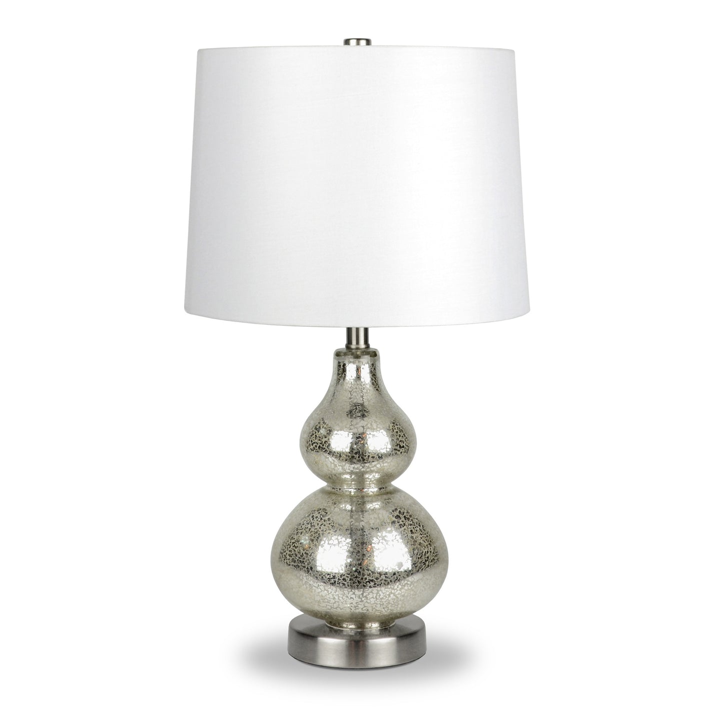 Silver Glass Gourd Table Lamp w/ Shade