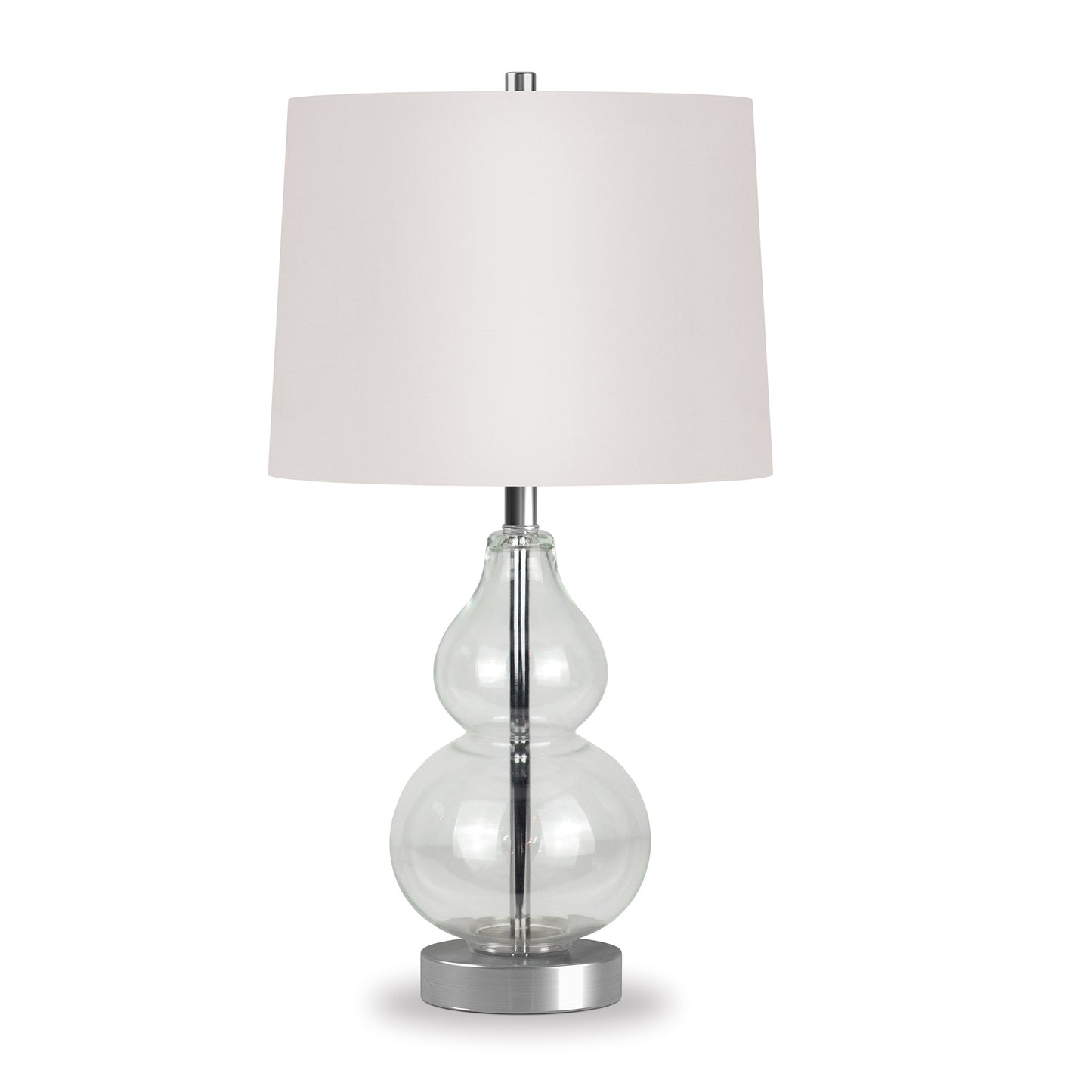 Clear Glass Gourd Table Lamp w/ Shade
