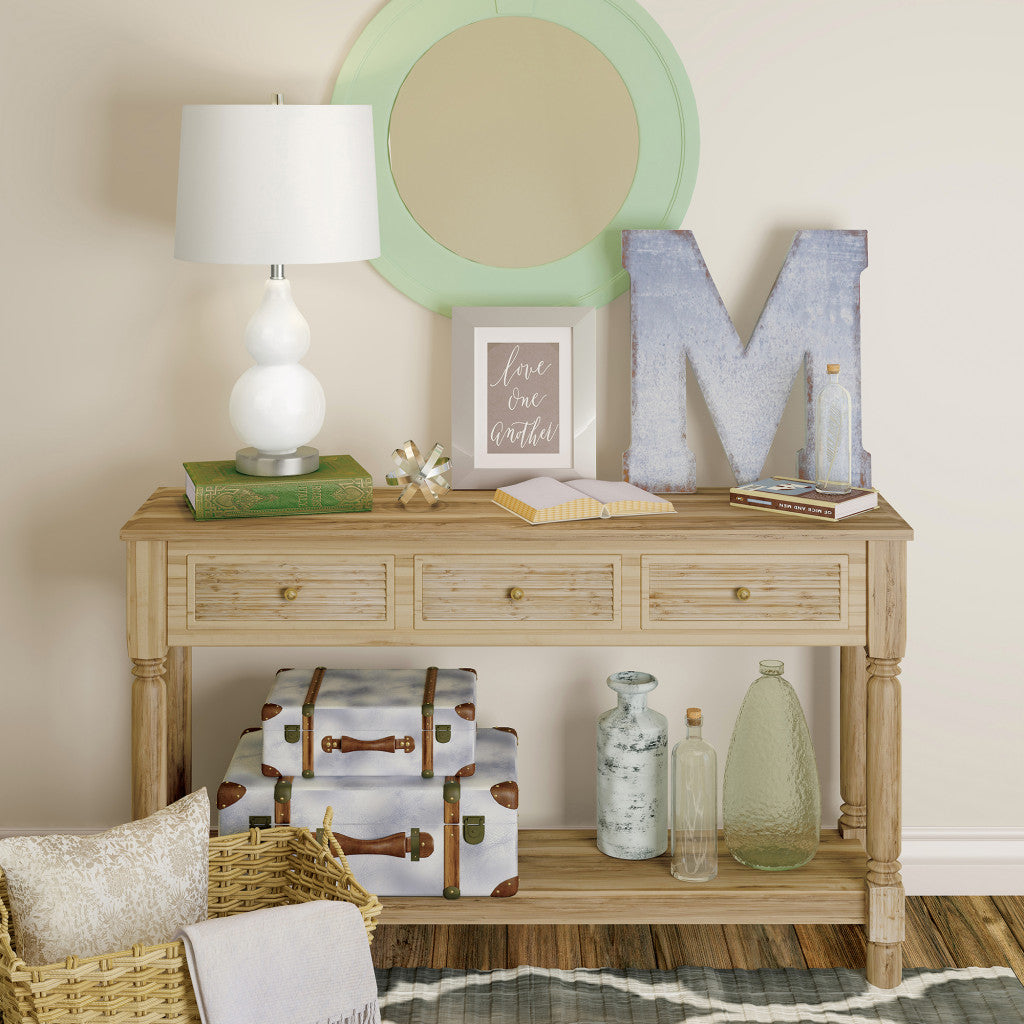 White Glass Gourd Table Lamp w/ Shade
