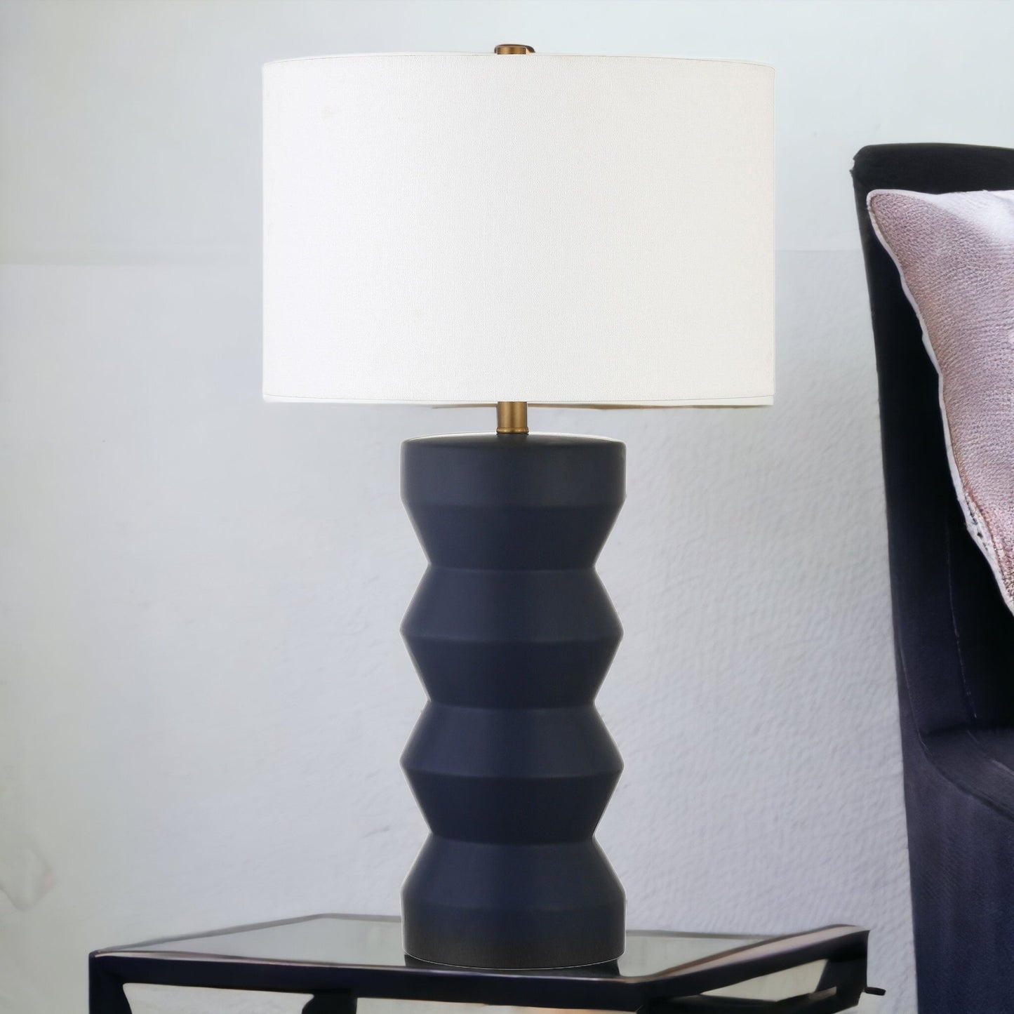 Navy Blue Table Lamp w/ Shade