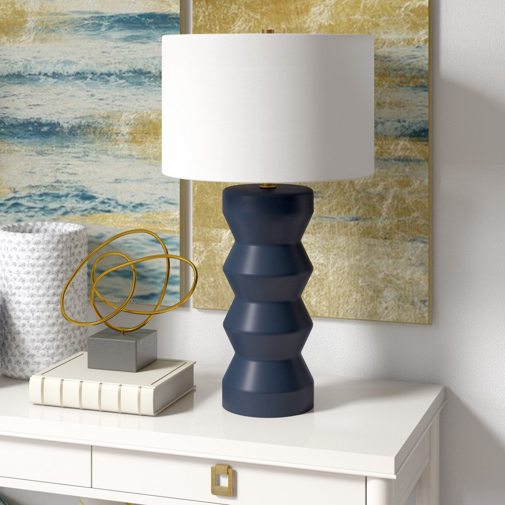Navy Blue Table Lamp w/ Shade