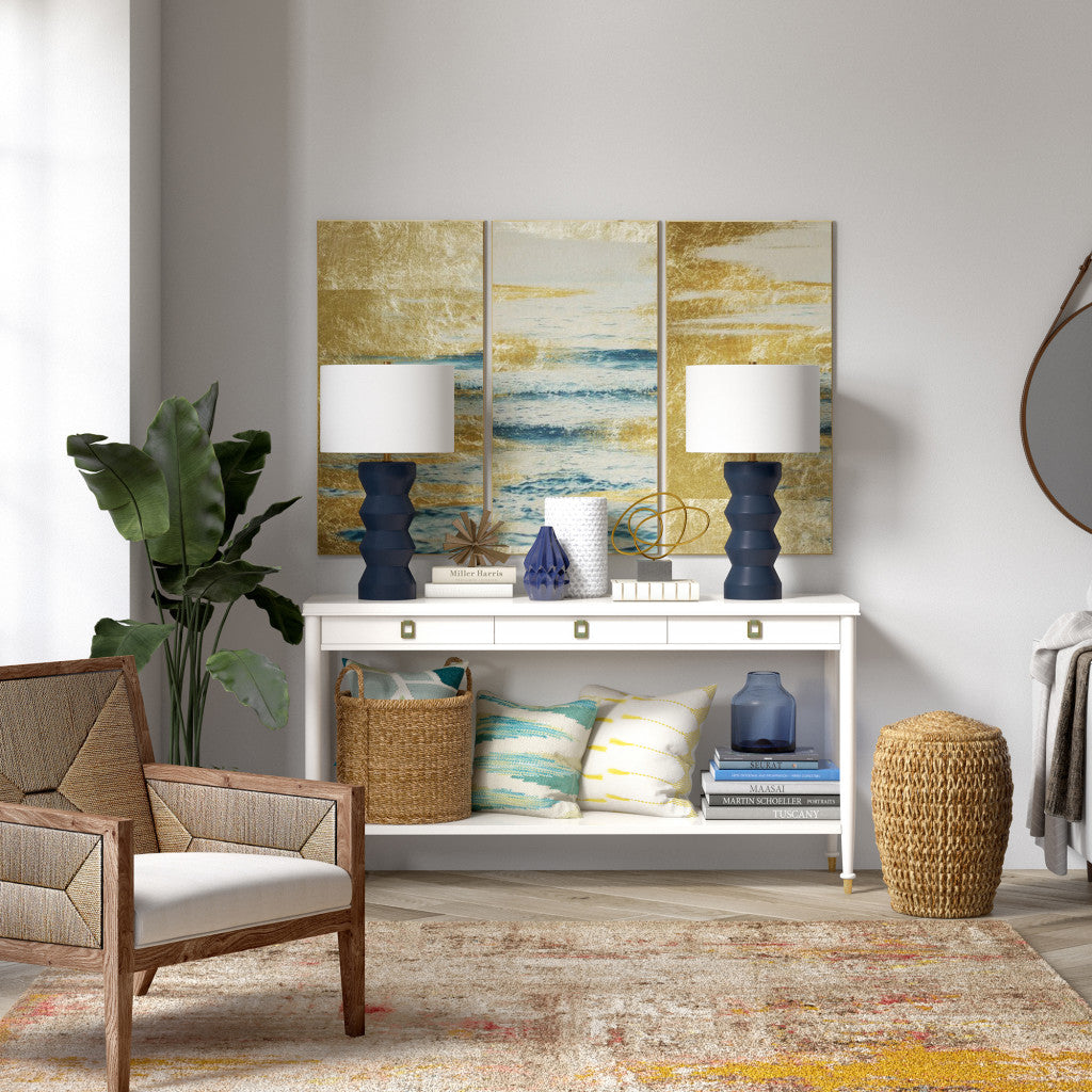 Navy Blue Table Lamp w/ Shade
