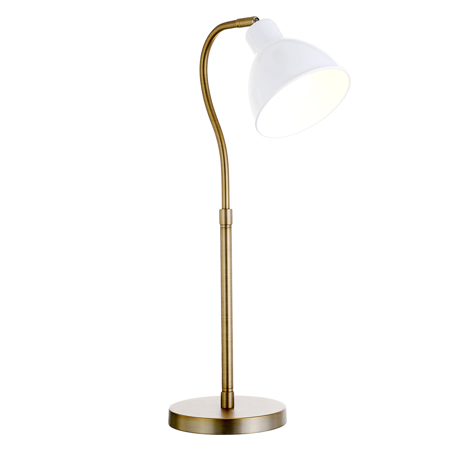 Brass Table Lamp w/ White Shade