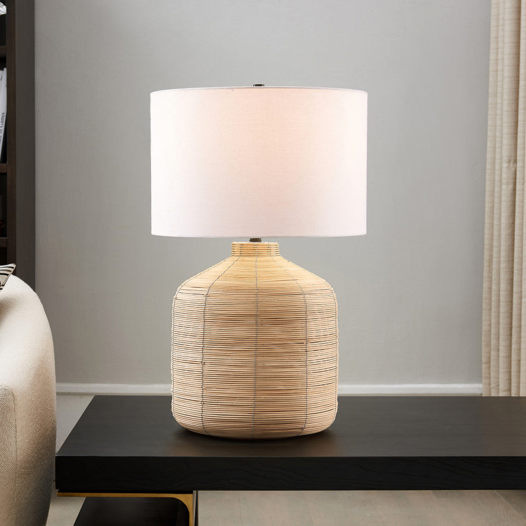 Natural Rattan Table Lamp w/ Shade