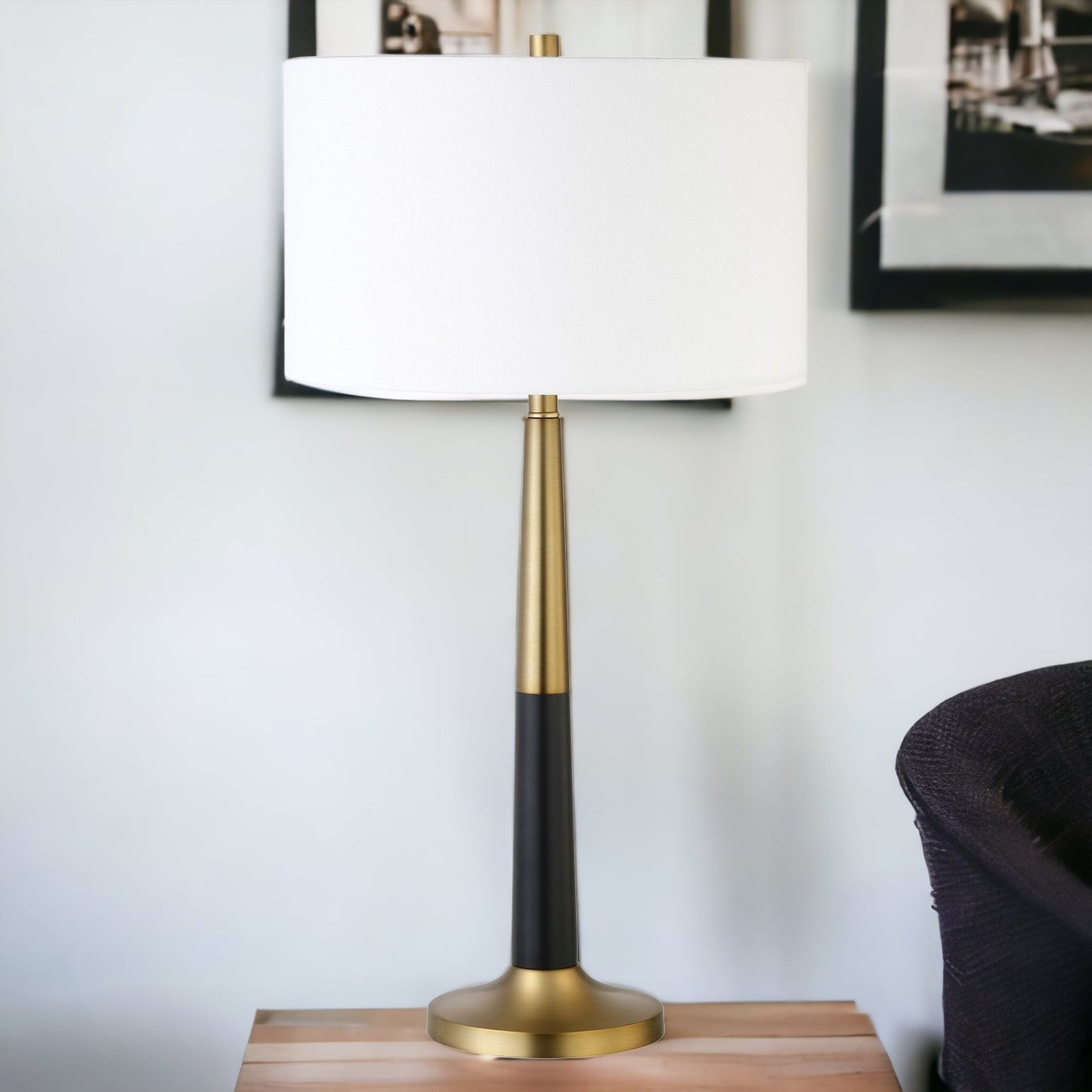 Black & Gold Table Lamp w/ Shade