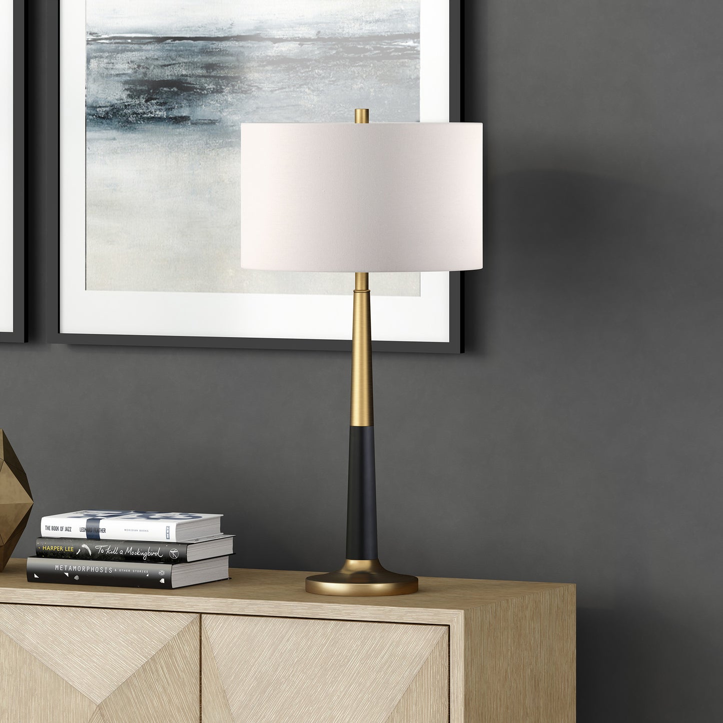 Black & Gold Table Lamp w/ Shade