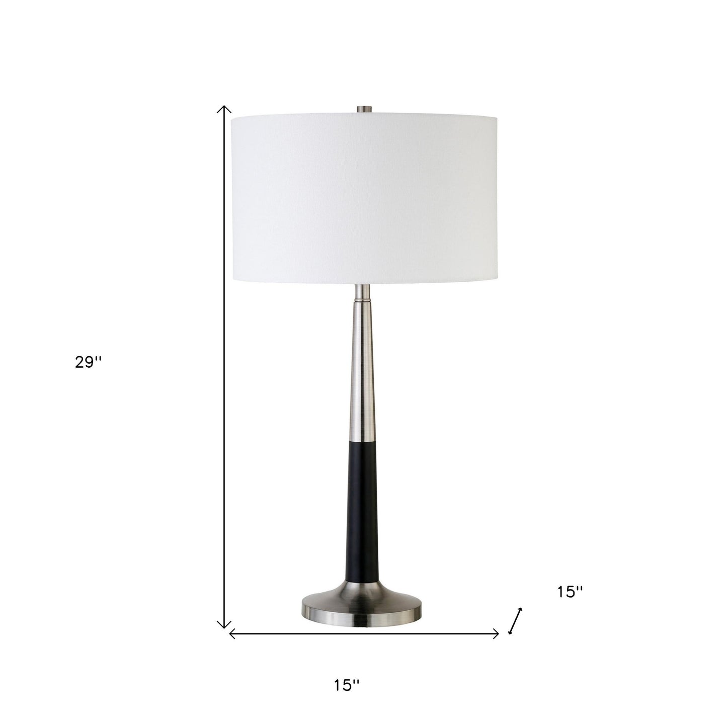 Black & Silver Table Lamp w/ Shade