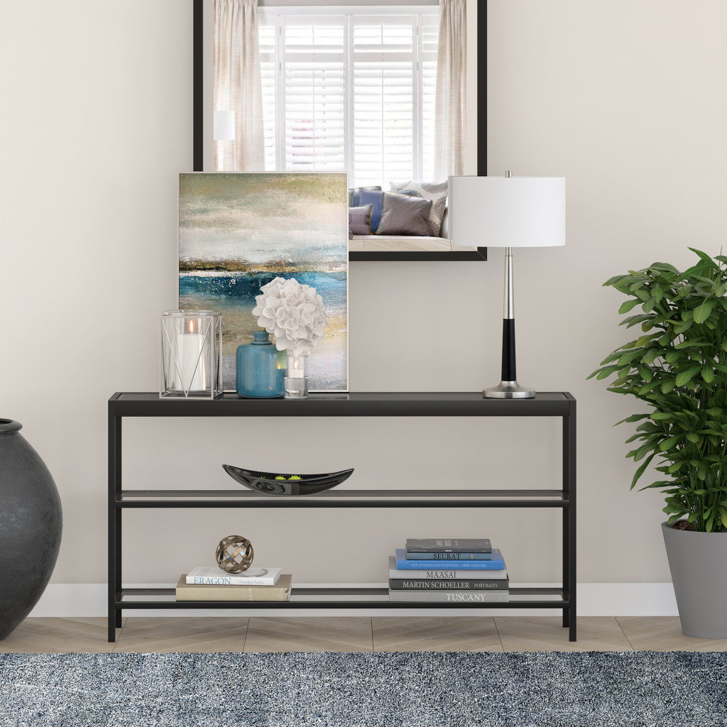 Black & Silver Table Lamp w/ Shade