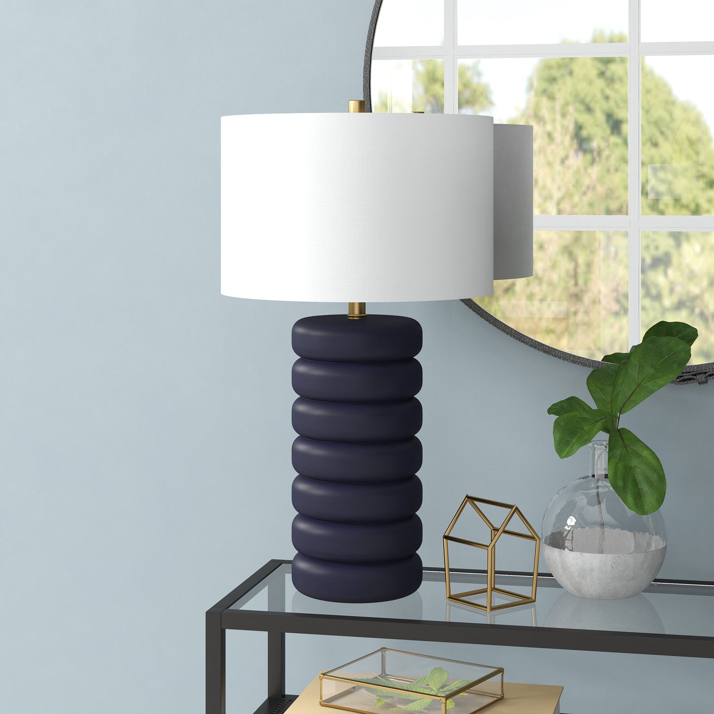 Navy Blue Table Lamp w/ Shade