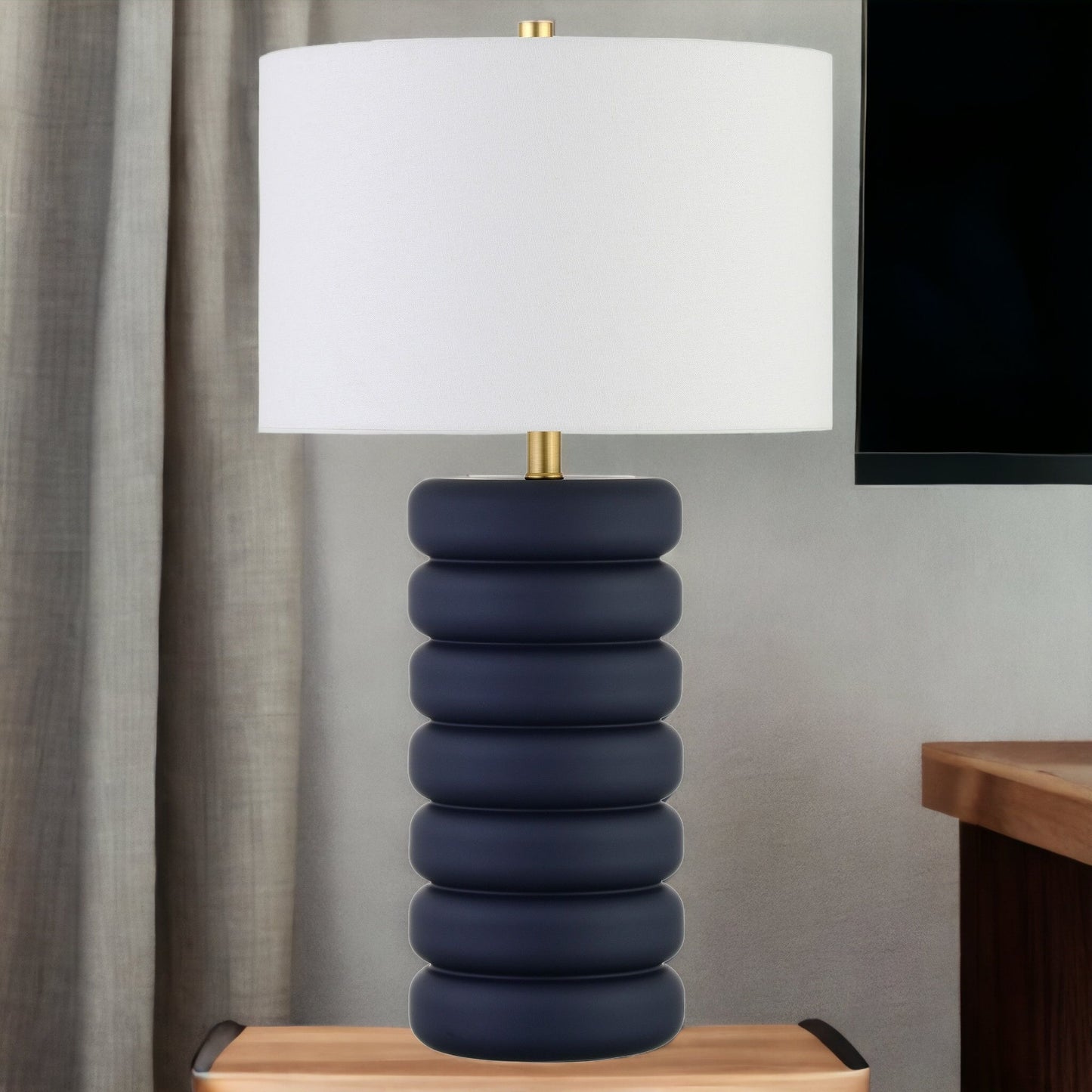 Navy Blue Table Lamp w/ Shade