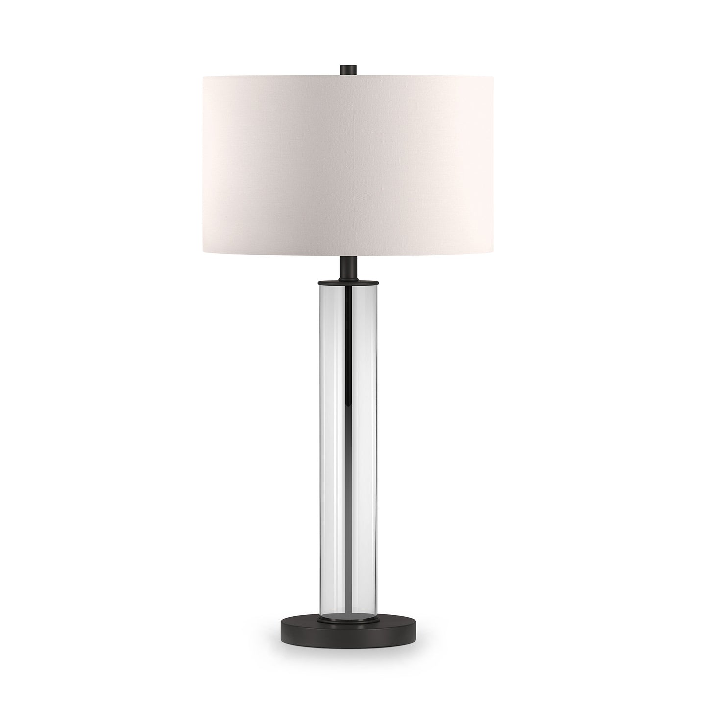 Black Glass Table Lamp w/ Shade