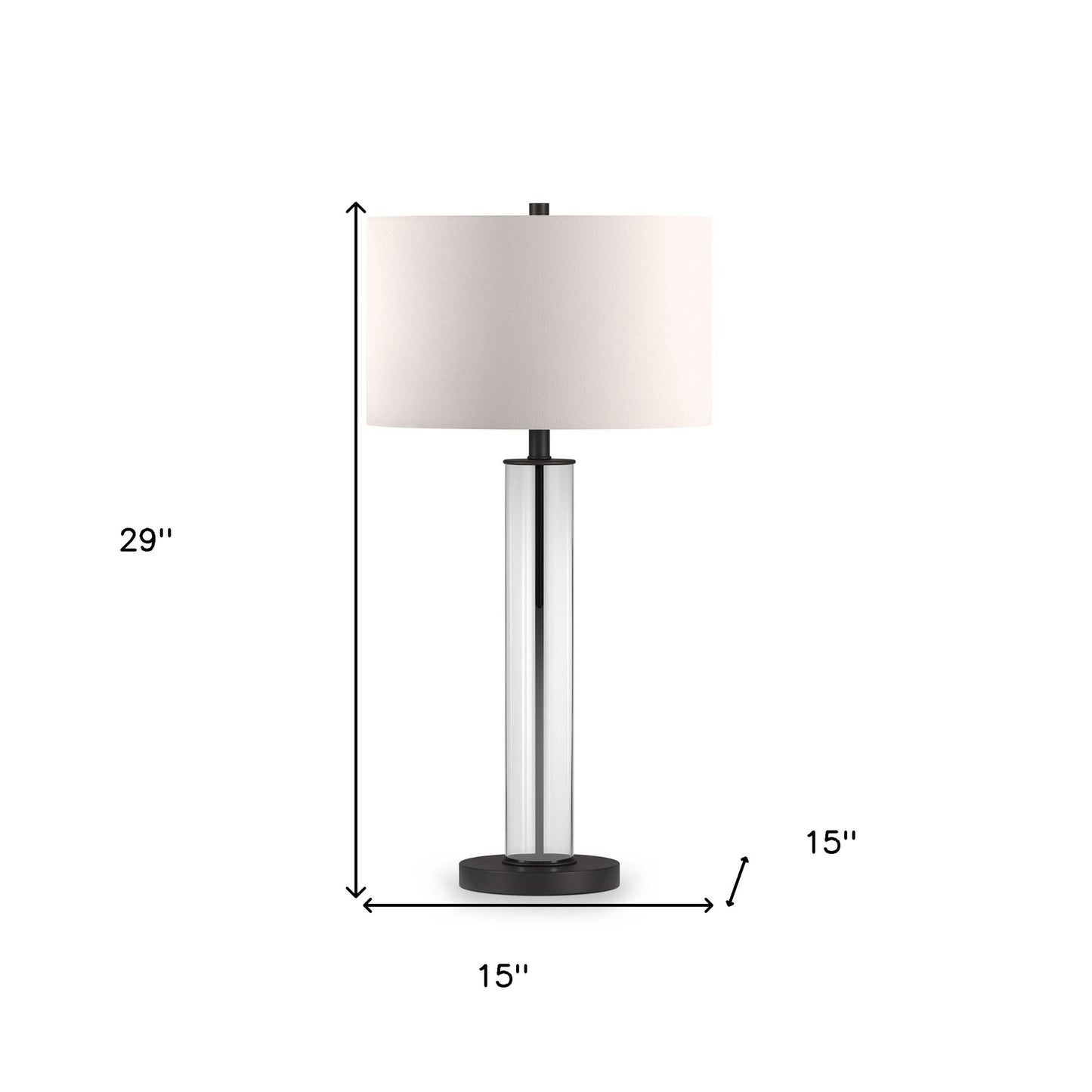 Black Glass Table Lamp w/ Shade