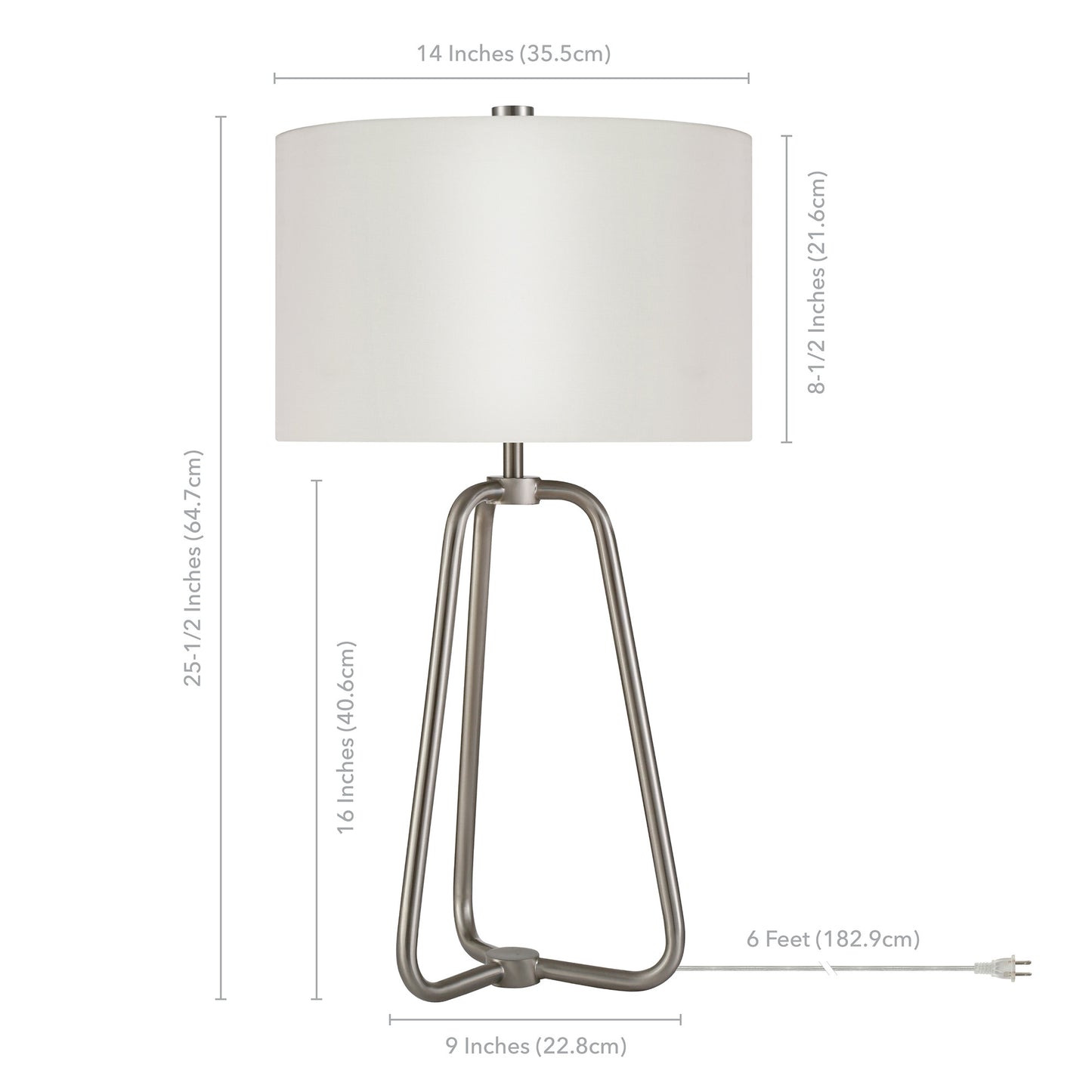 Nickel Table Lamp w/ Shade