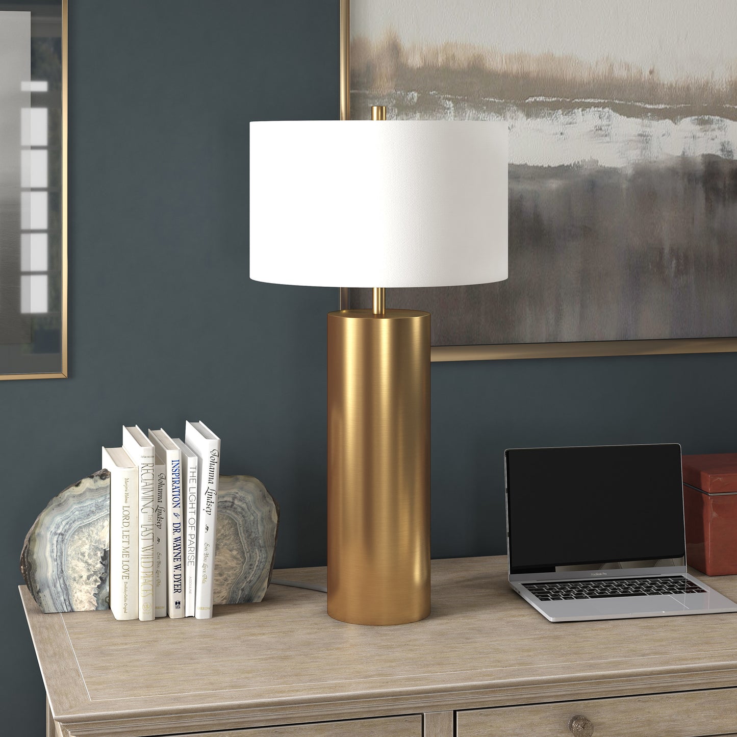 Brass Table Lamp w/ Shade