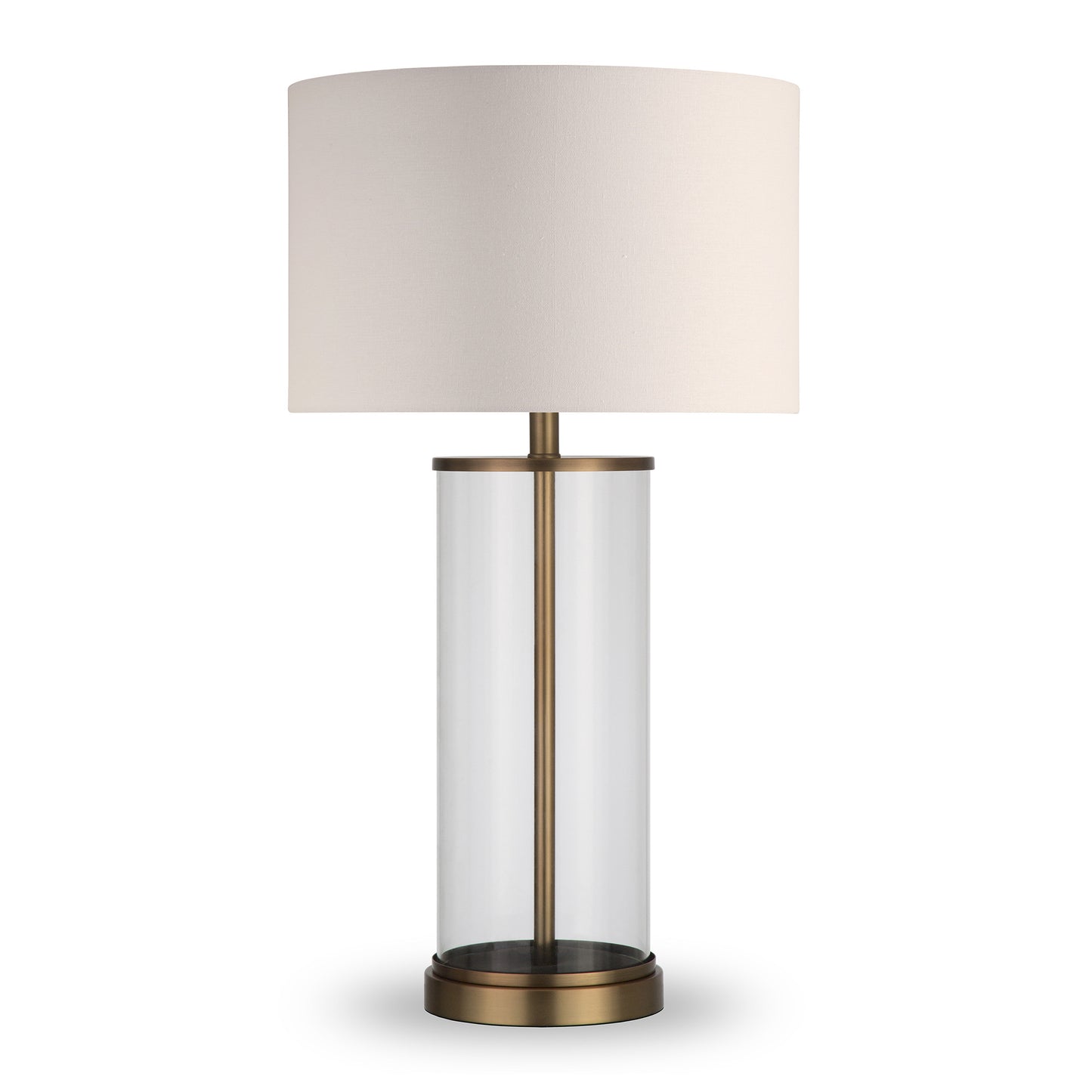 Brass Glass Table Lamp w/ Shade