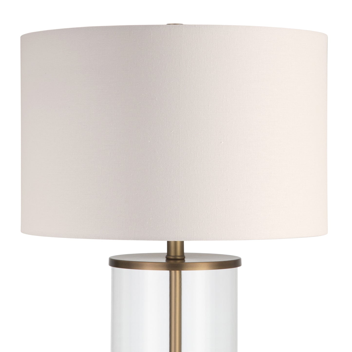 Brass Glass Table Lamp w/ Shade