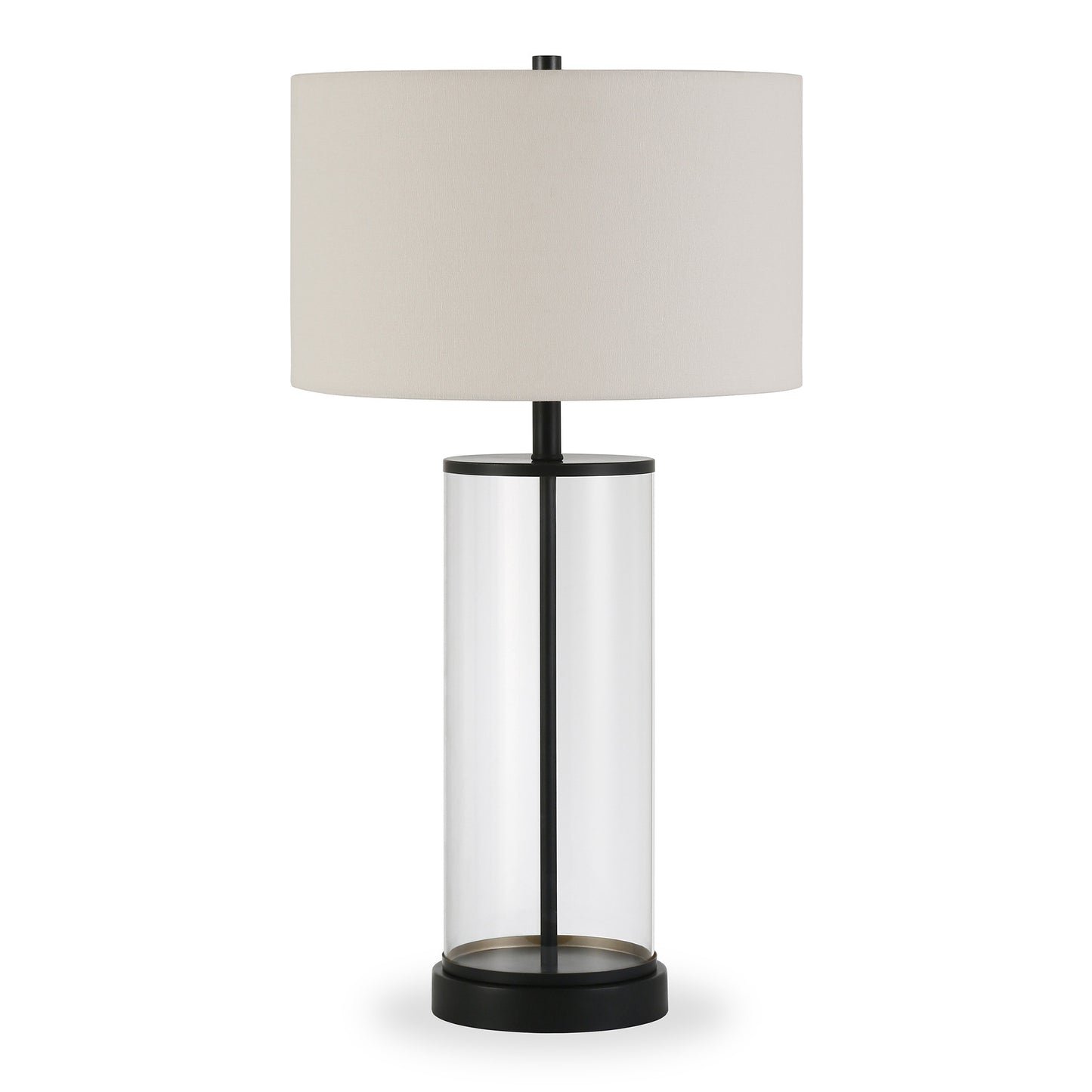 Black Glass Table Lamp w/ Shade