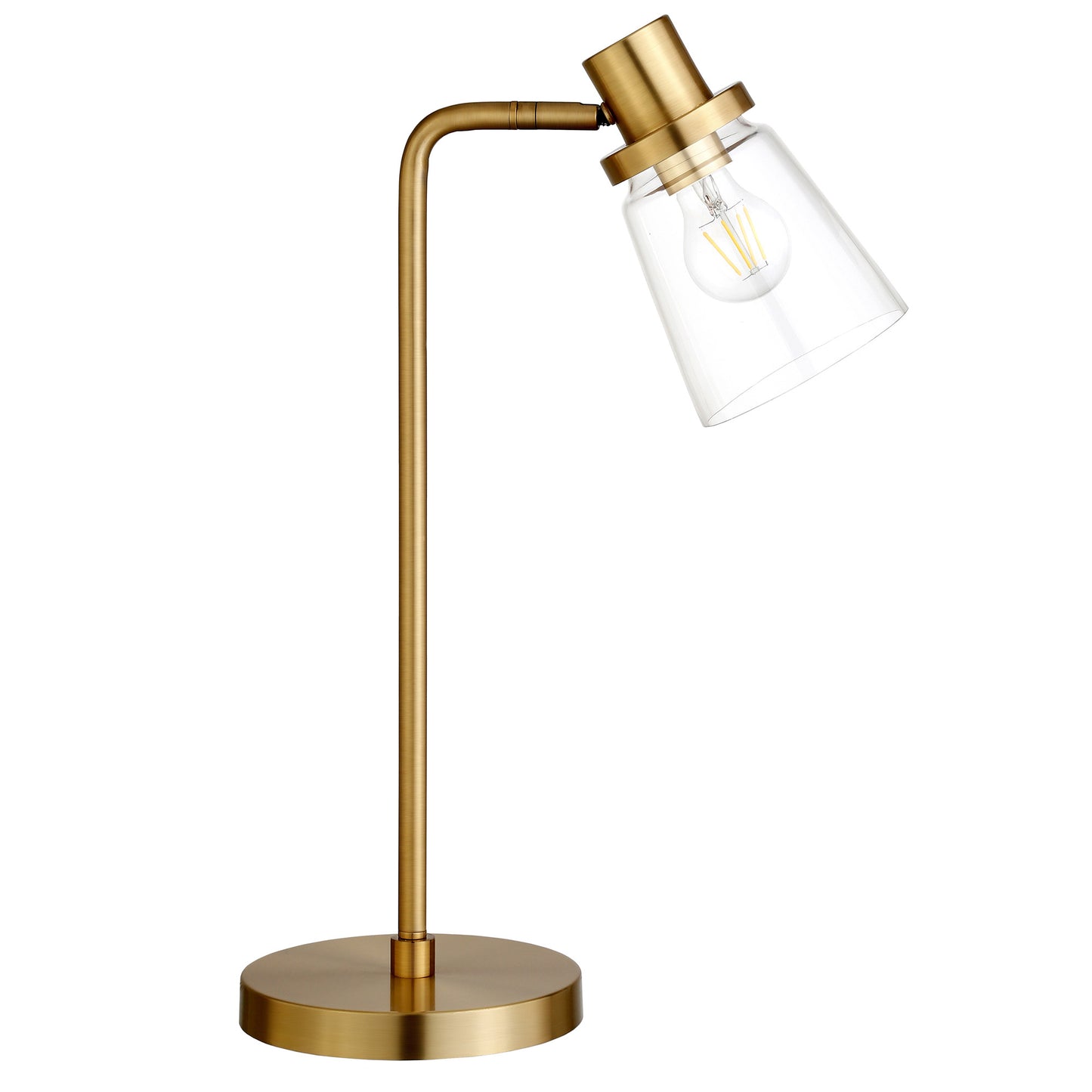Brass Table Lamp w/ Clear Shade