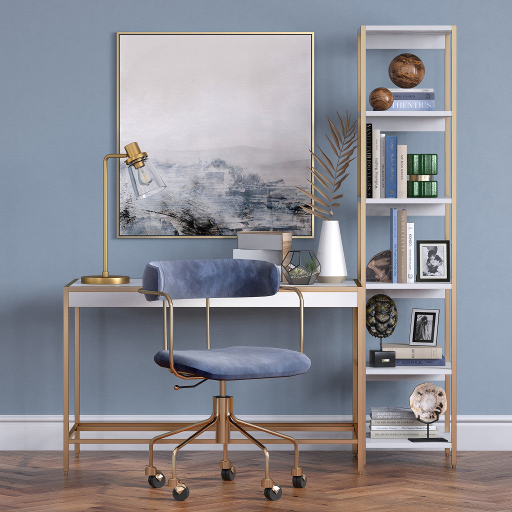Brass Table Lamp w/ Clear Shade