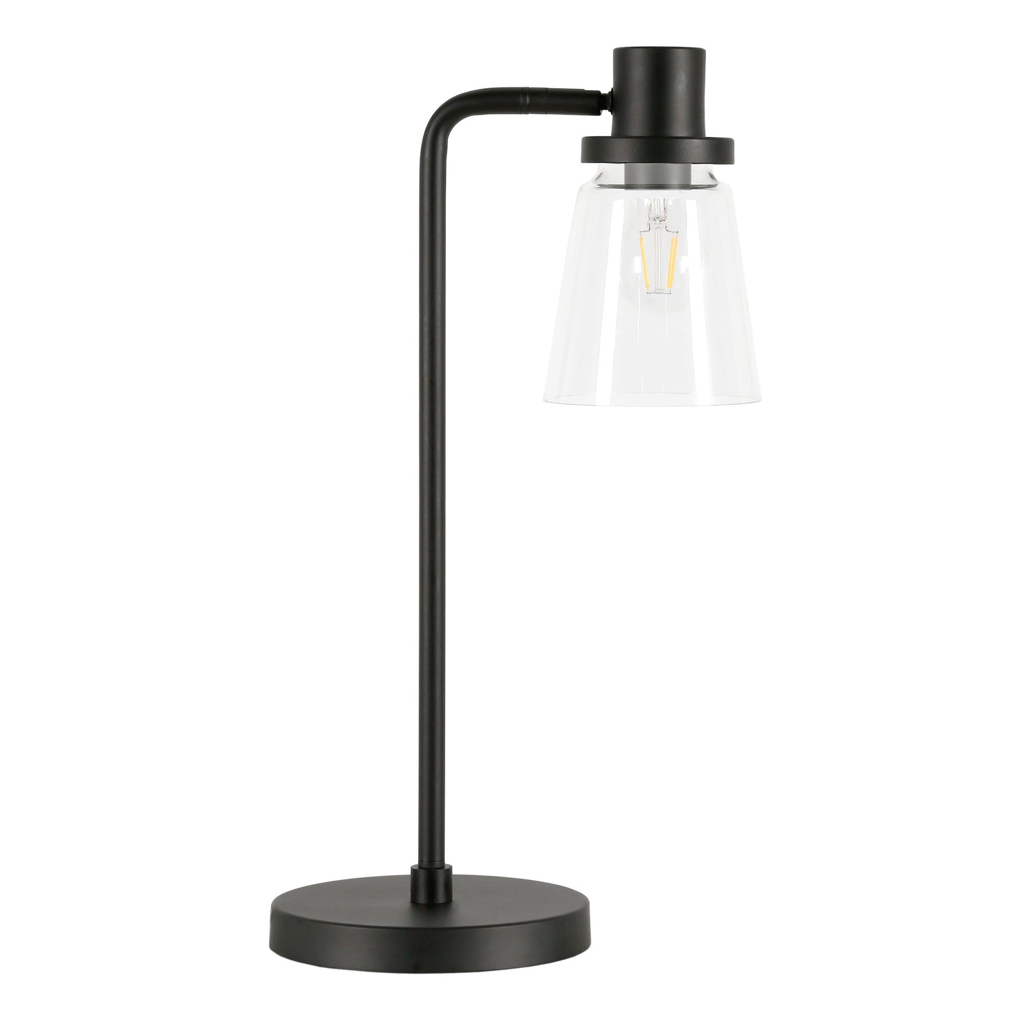 Black Table Lamp w/ Clear Shade