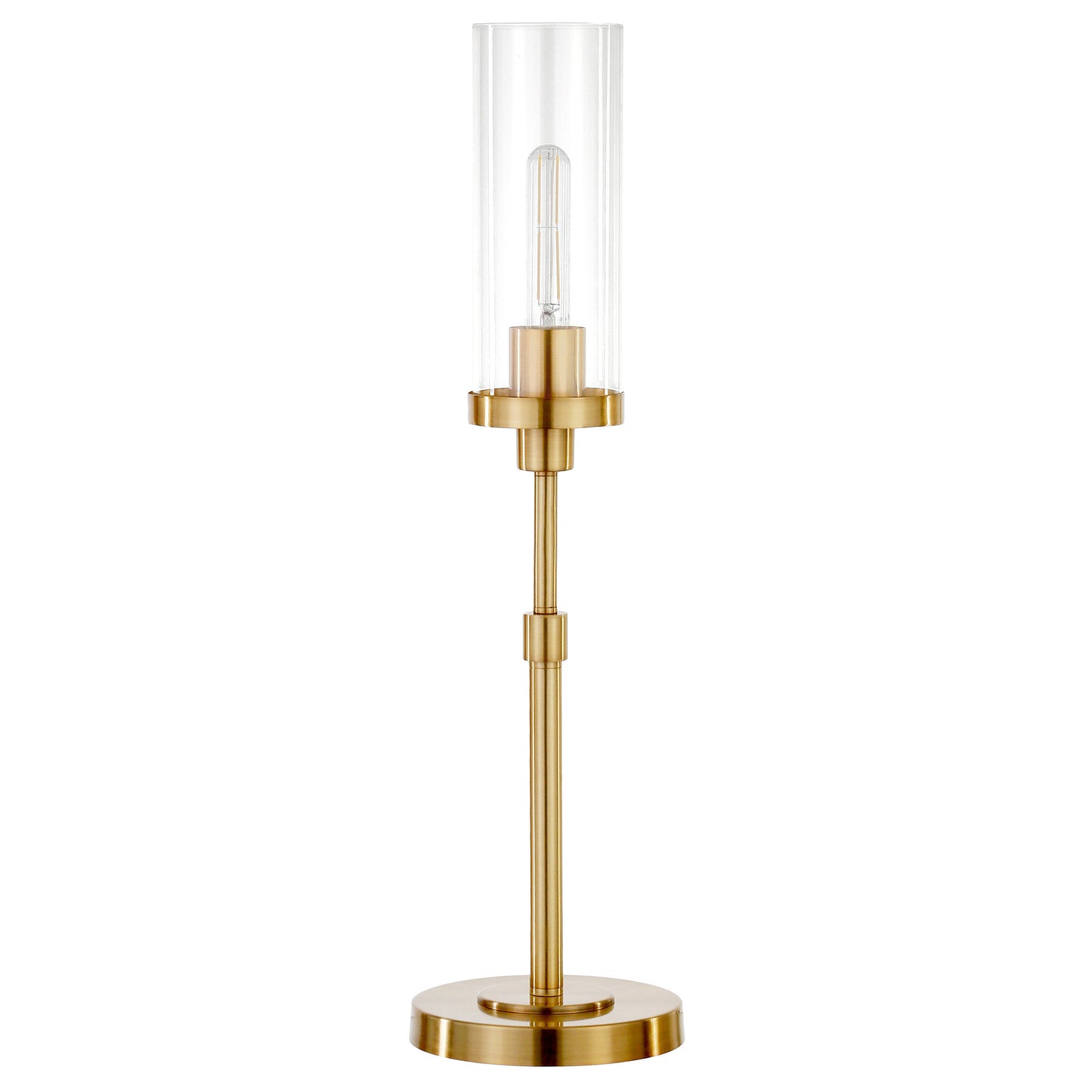 Brass Buffet Lamp w/ Clear Shade