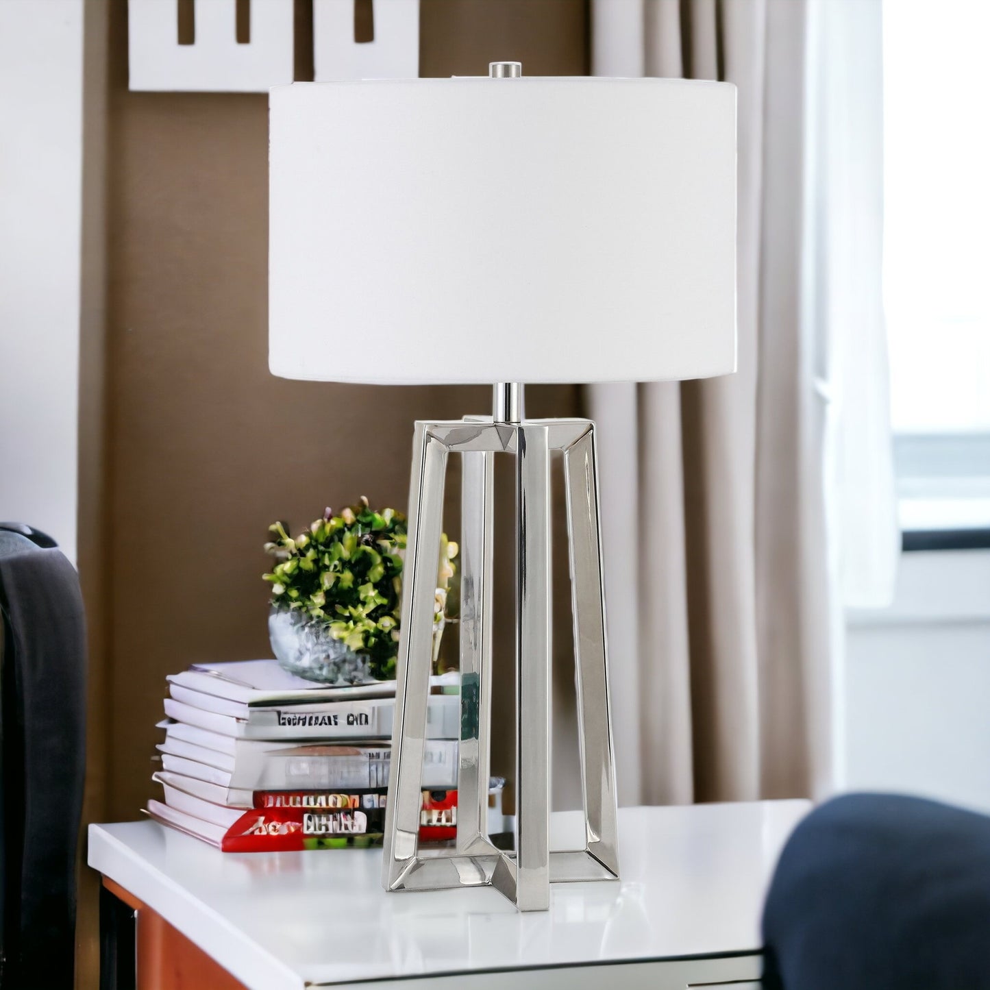 Nickel Table Lamp w/ Shade
