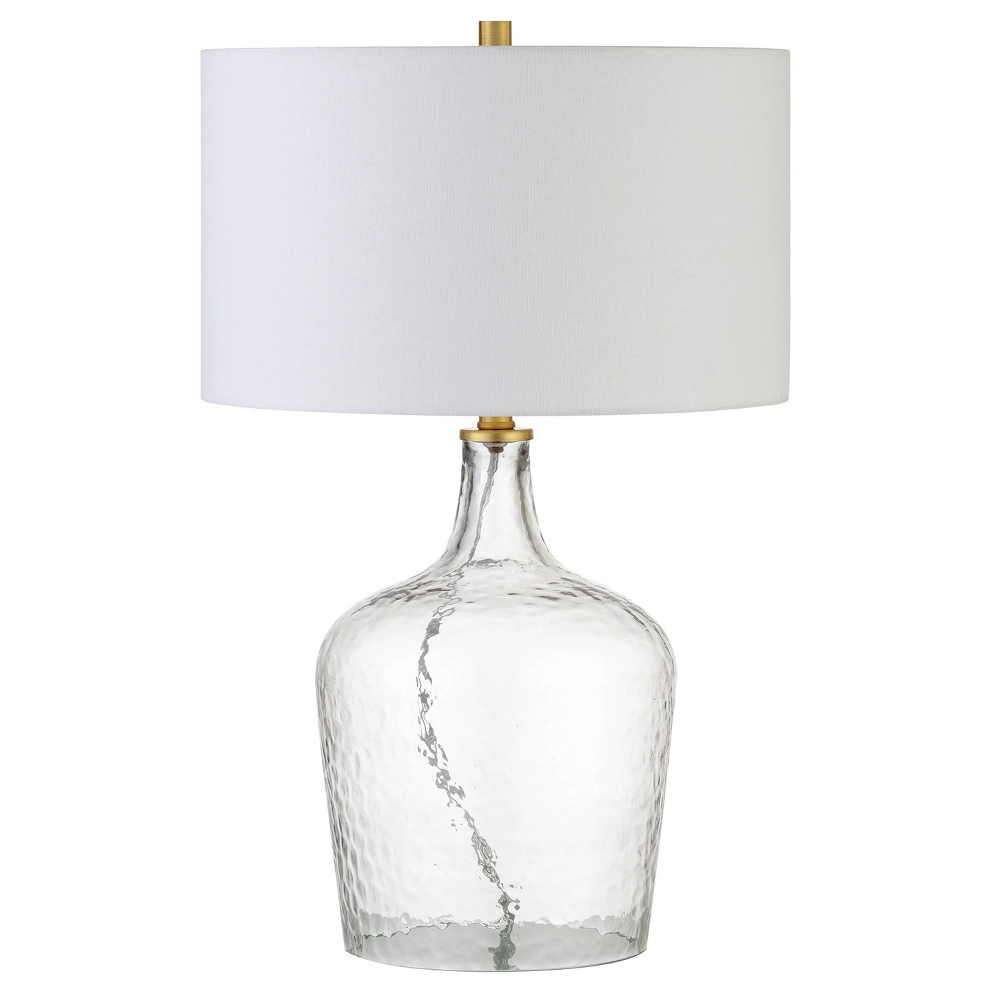 Clear Glass Gourd Table Lamp w/ Shade