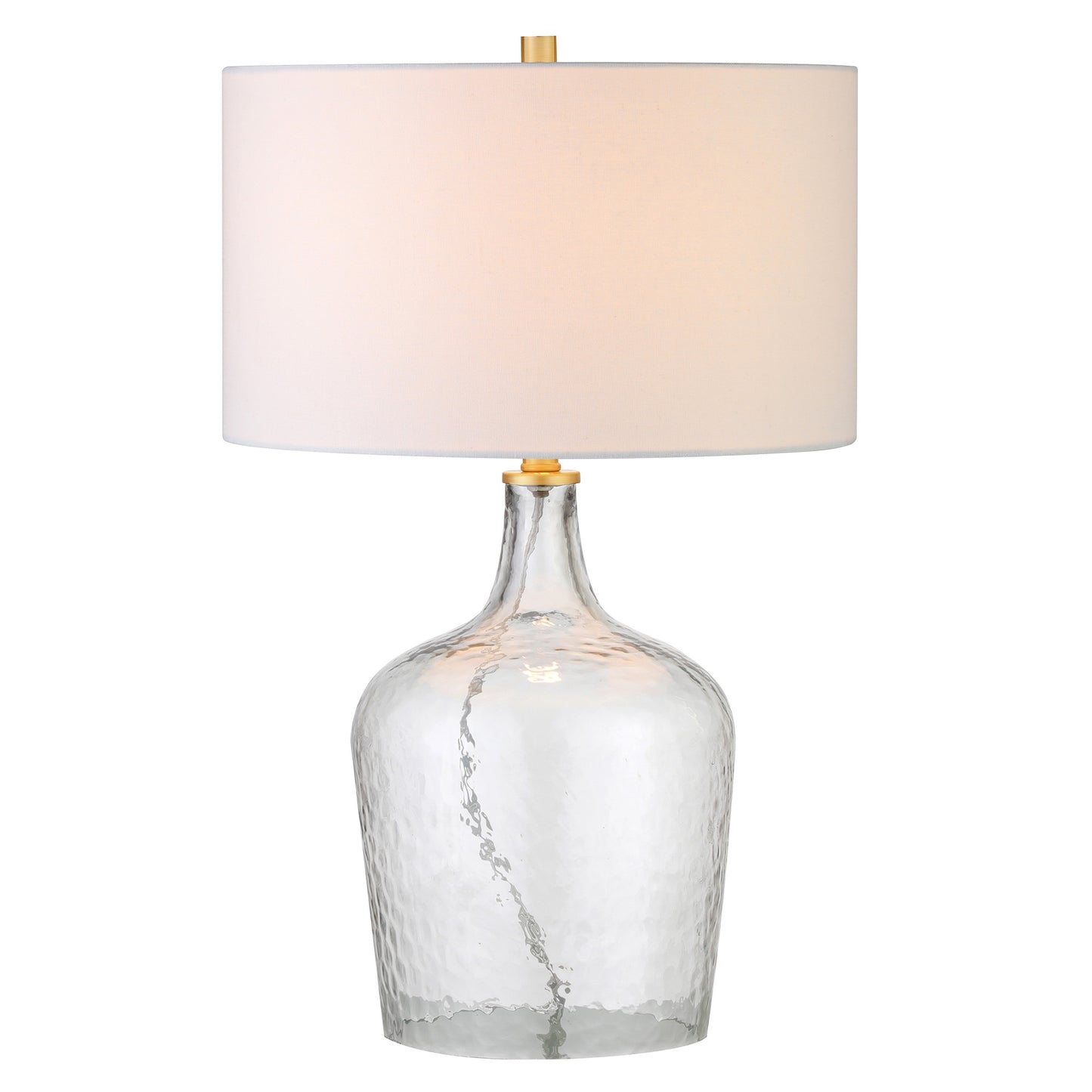 Clear Glass Gourd Table Lamp w/ Shade