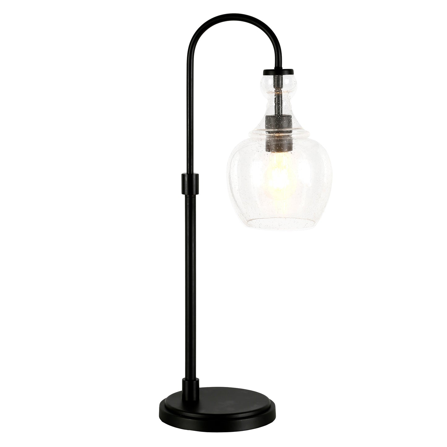 Black Table Lamp w/ Clear Shade