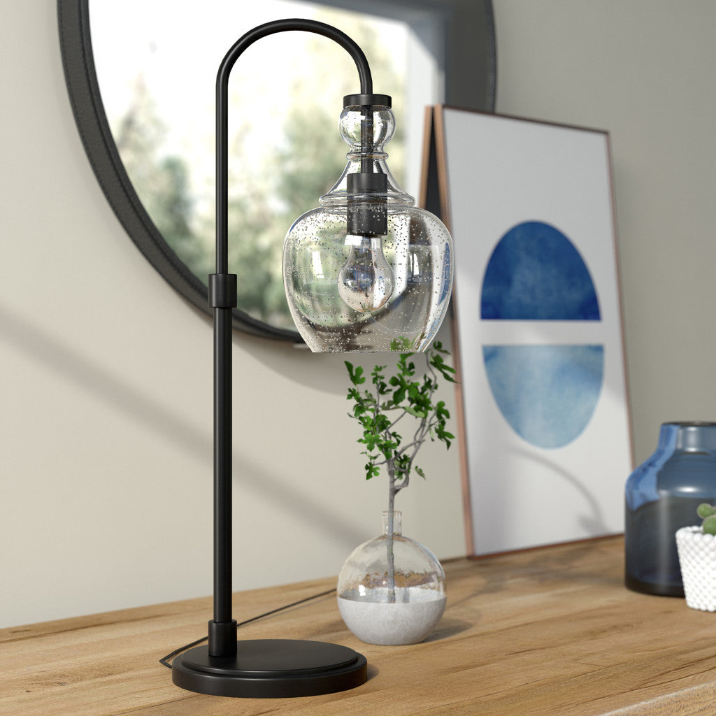 Black Table Lamp w/ Clear Shade