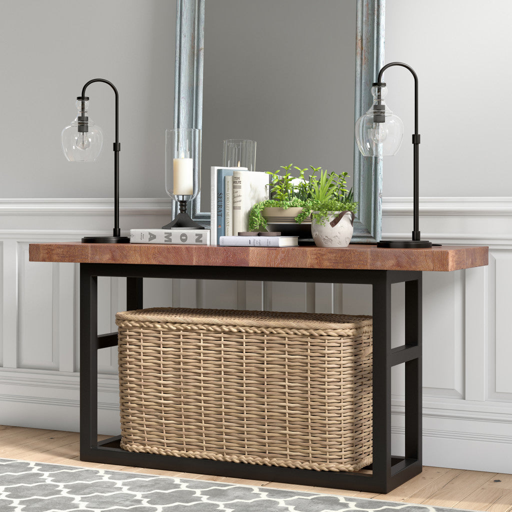 Black Table Lamp w/ Clear Shade
