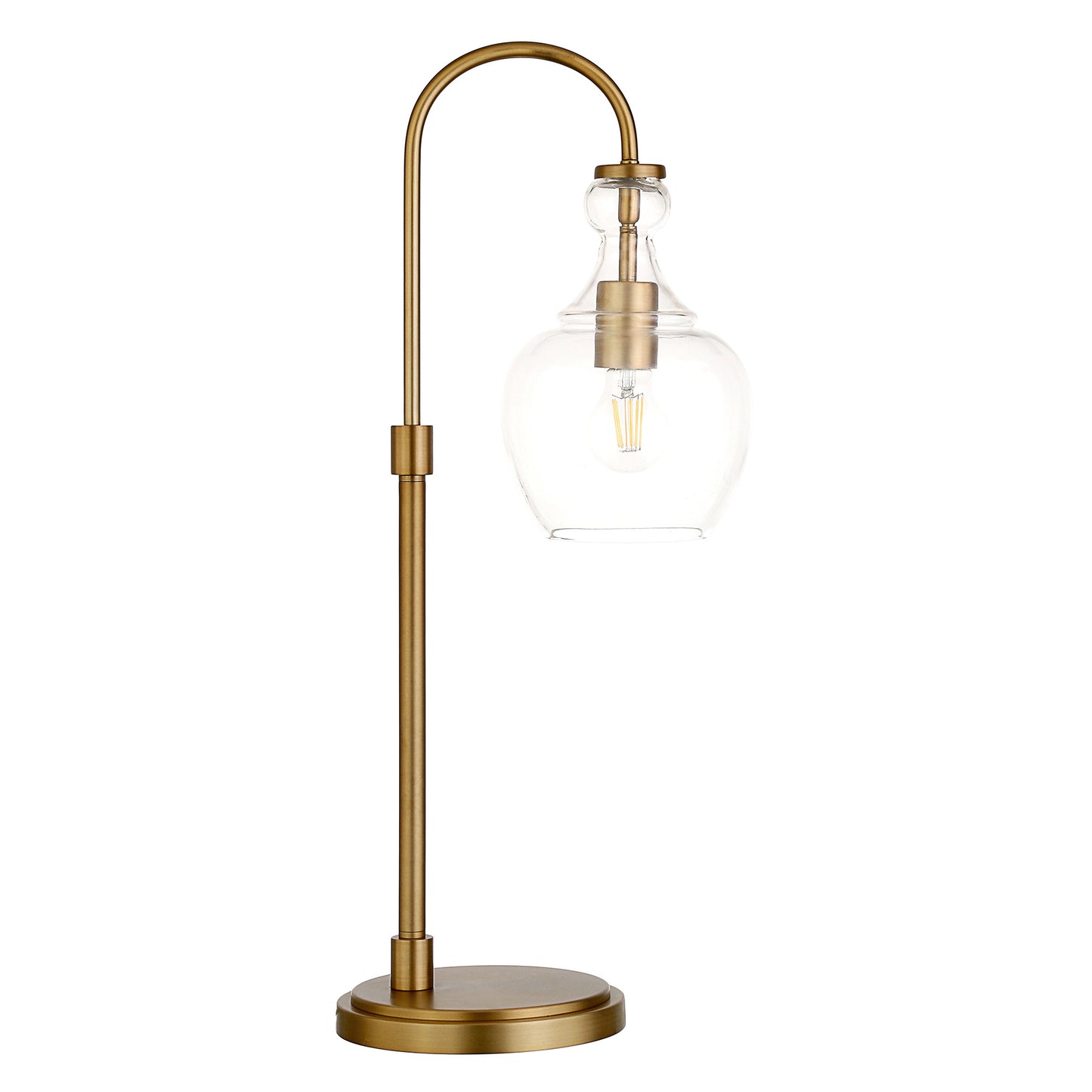 Brass Table Lamp w/ Clear Shade