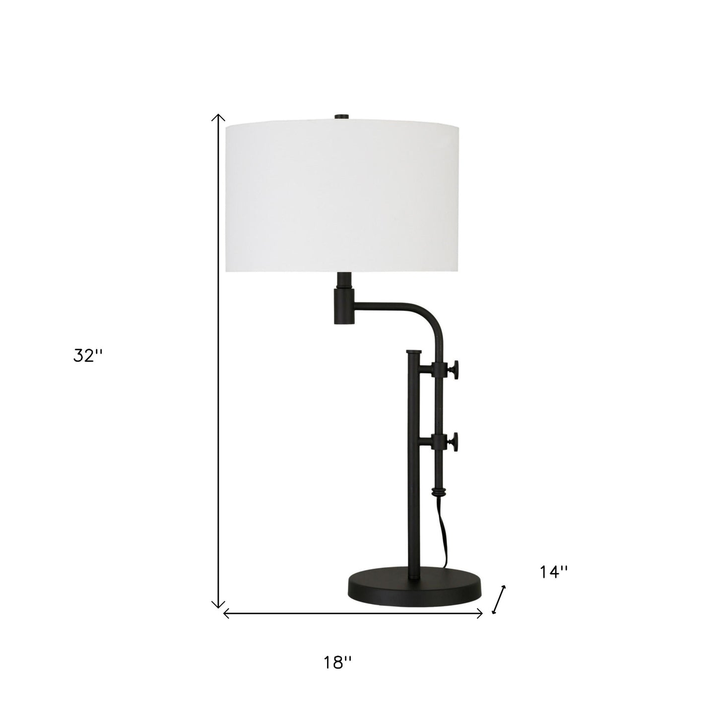 Black Adjustable Table Lamp w/ Shade