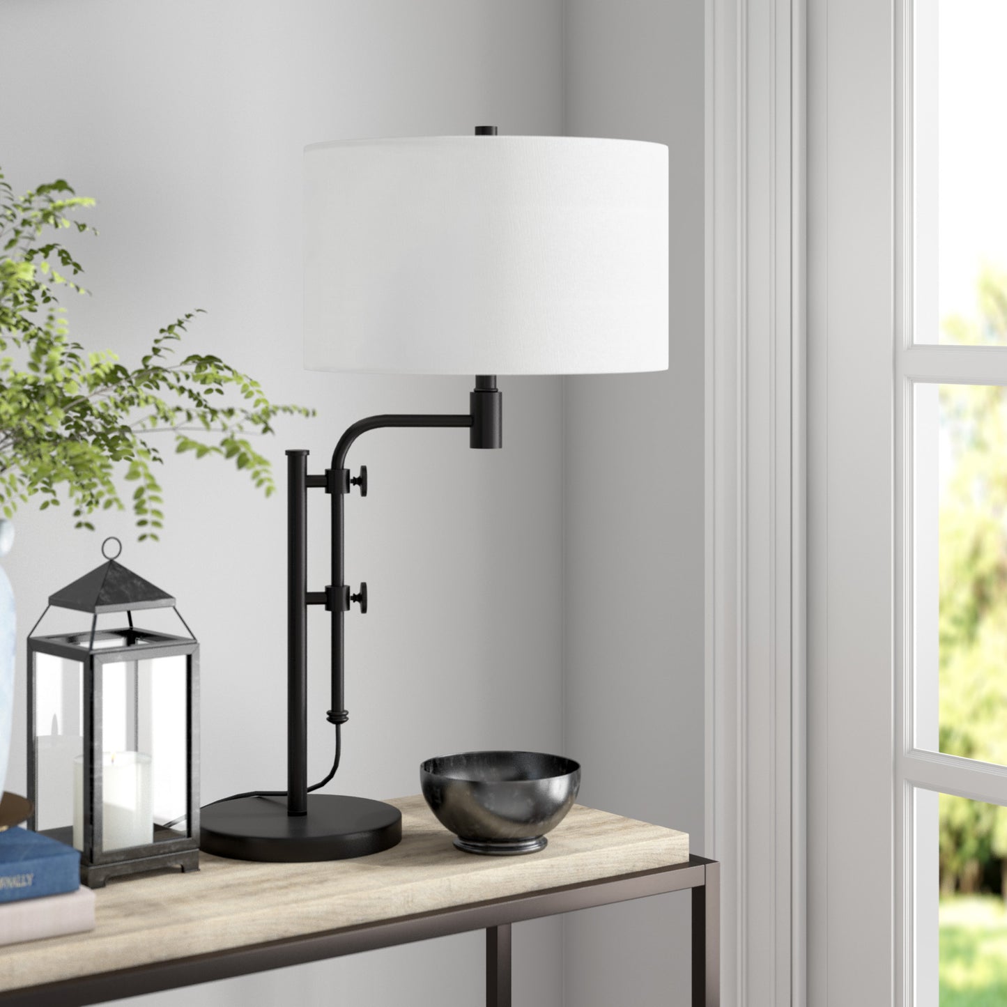 Black Adjustable Table Lamp w/ Shade
