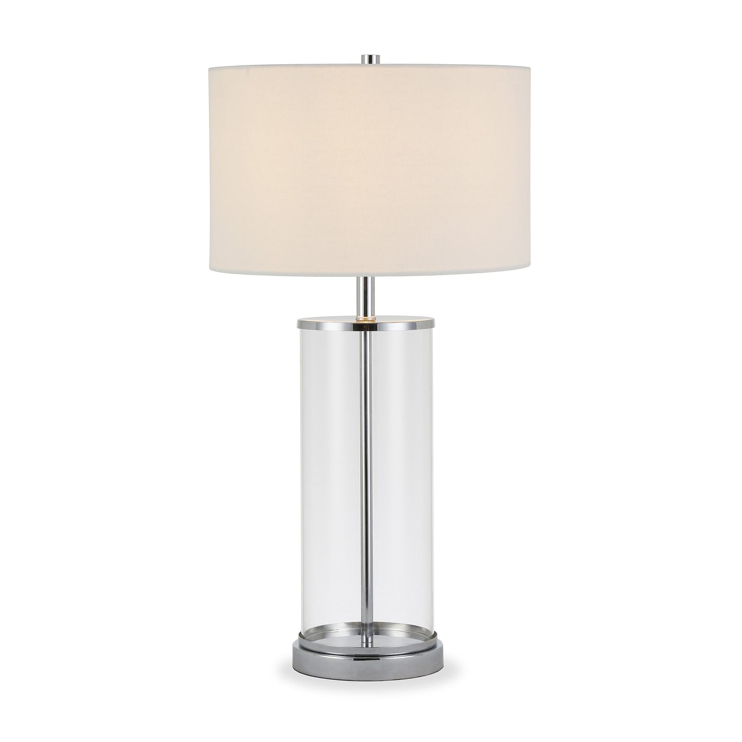 Nickel Glass Table Lamp w/ Shade