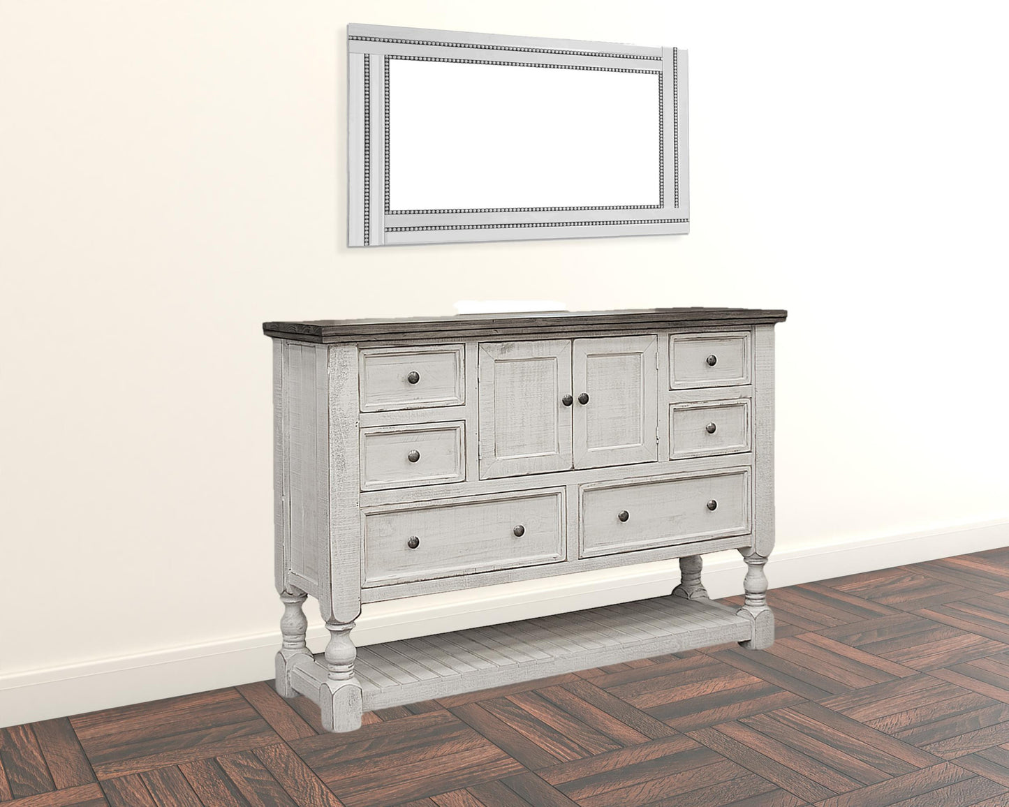 Black And Brushed Bronze Dresser