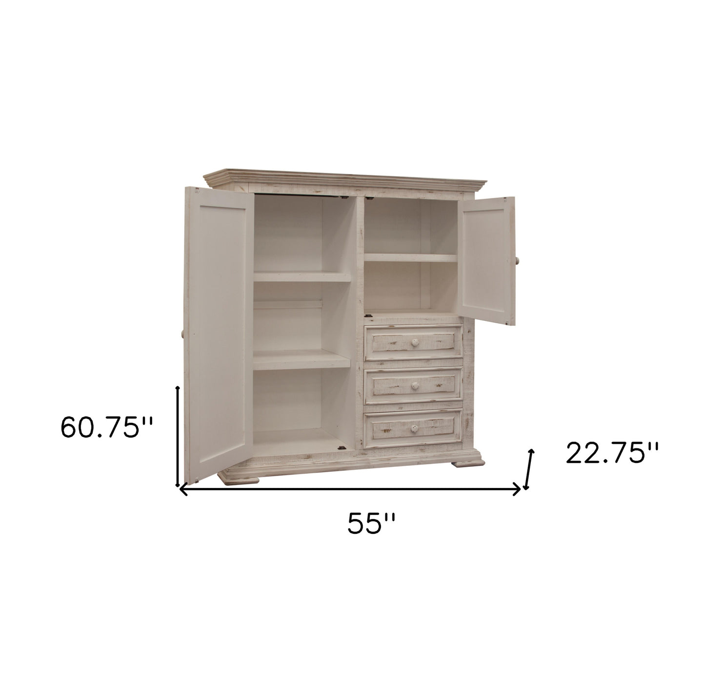 Dark Brown MDF 3-Drawer Dresser