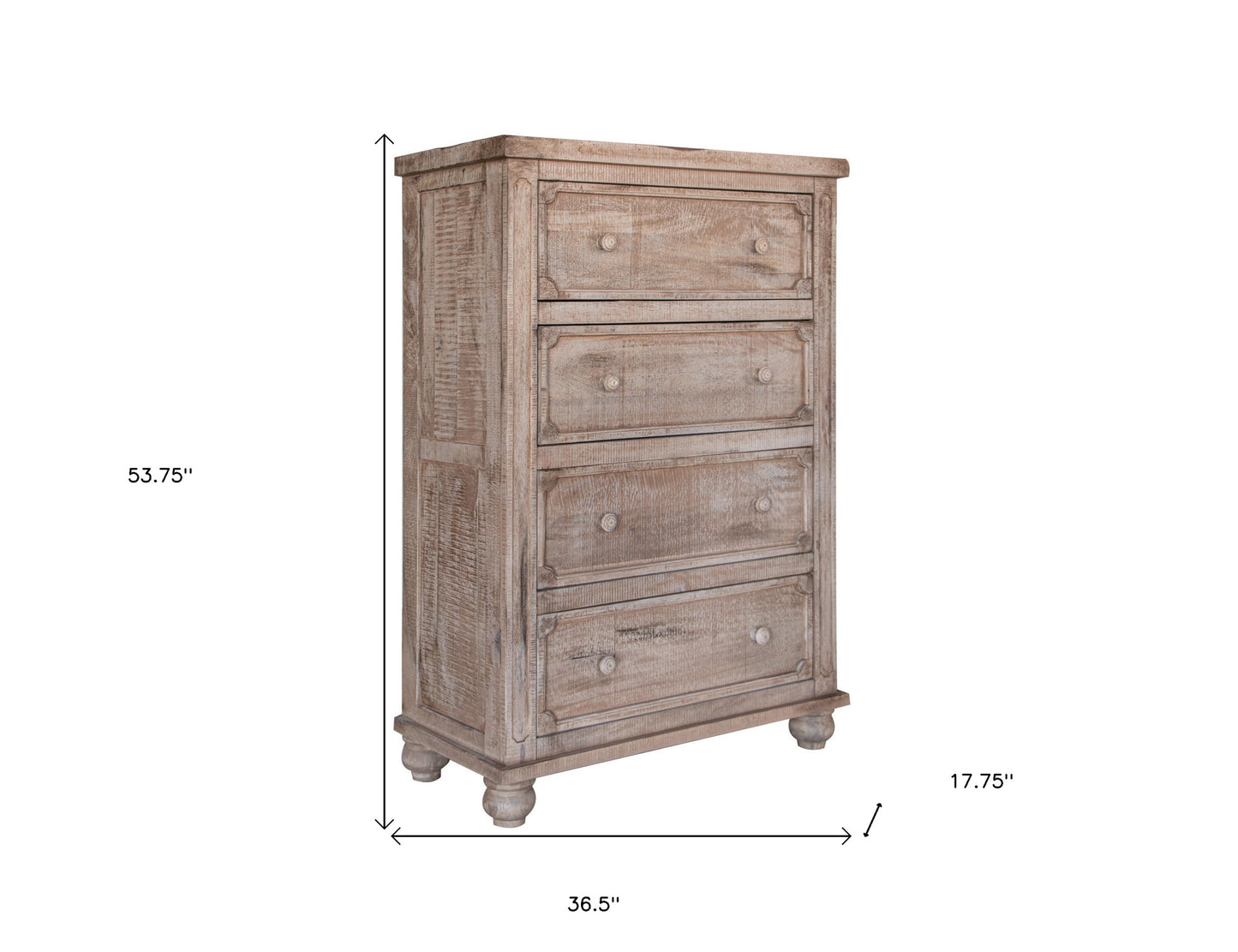 Natural Solid Wood Four Drawer Dresser image 5