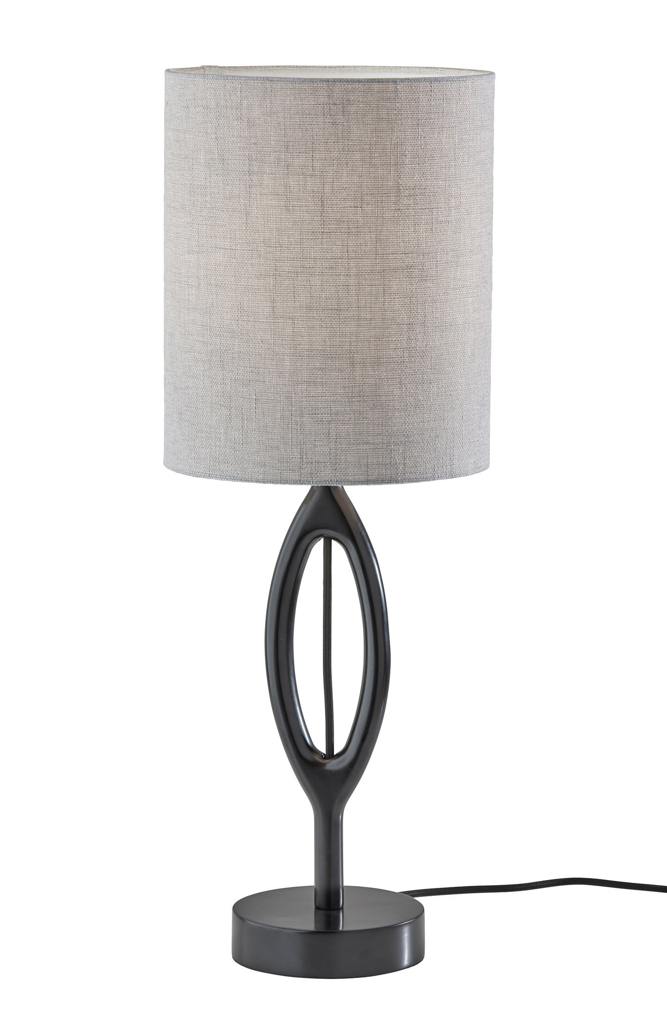 Black Solid Wood Table Lamp w/ Shade
