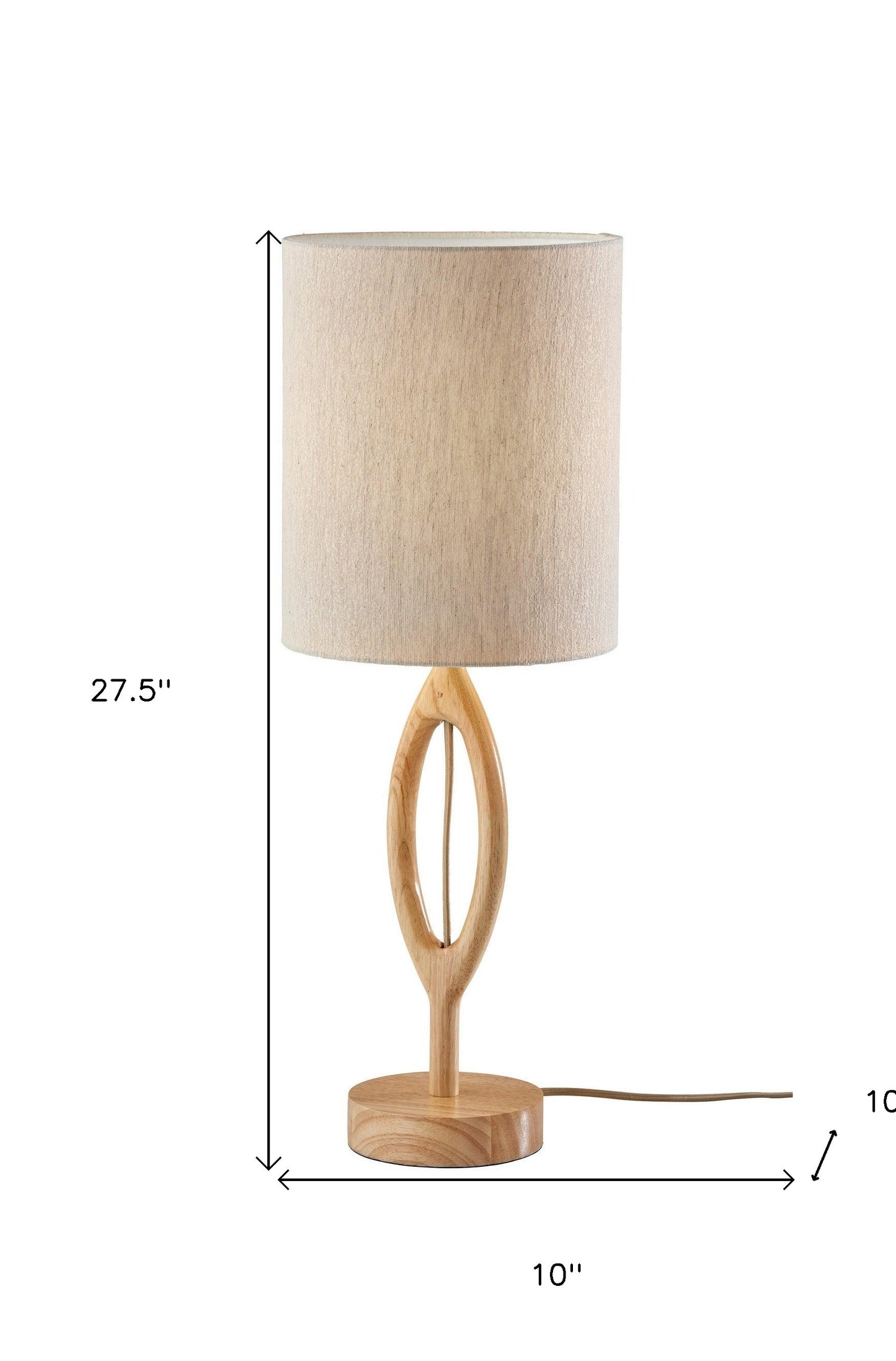Natural Solid Wood Table Lamp w/ Shade