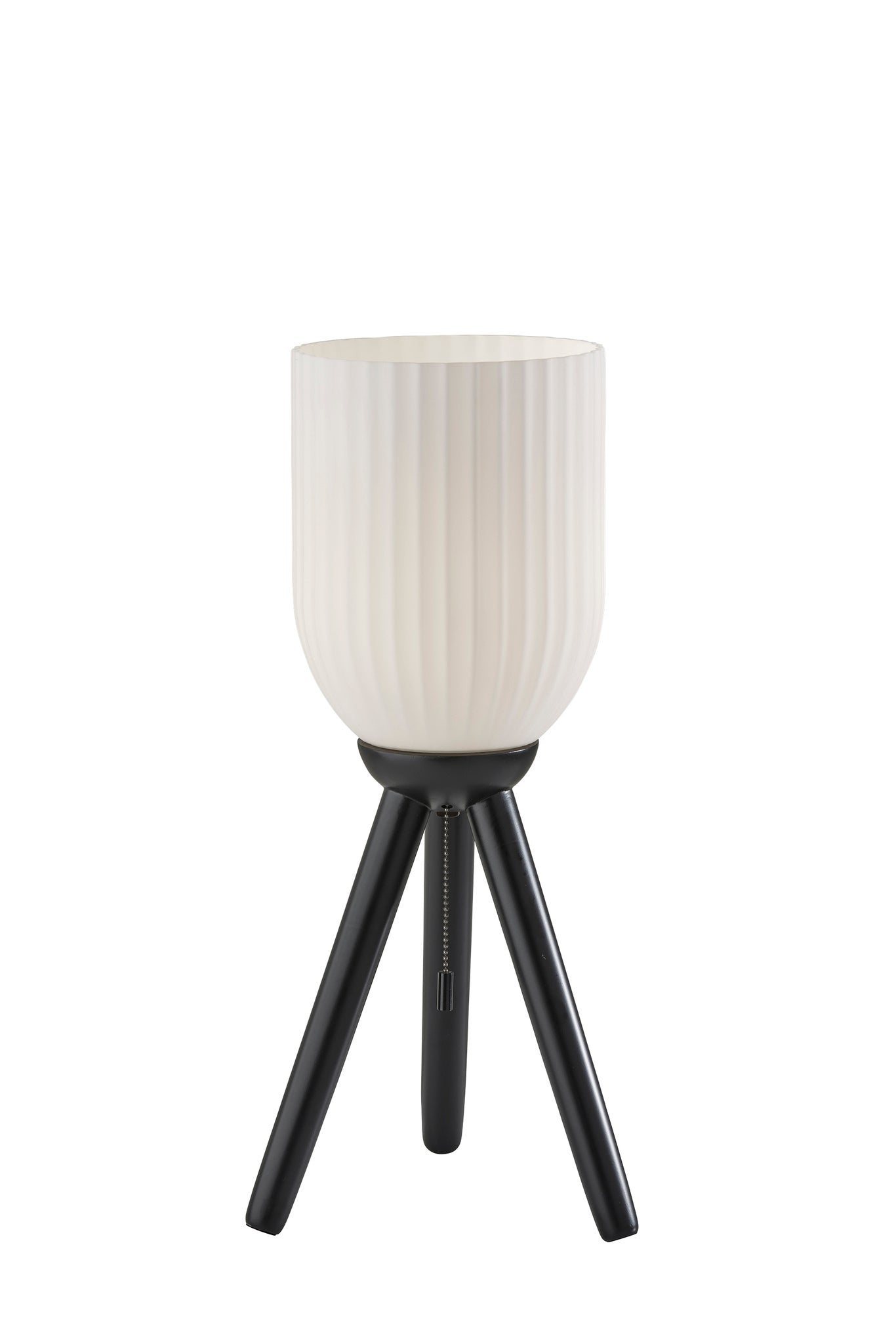 Black Solid Wood Tripod Table Lamp w/ Shade