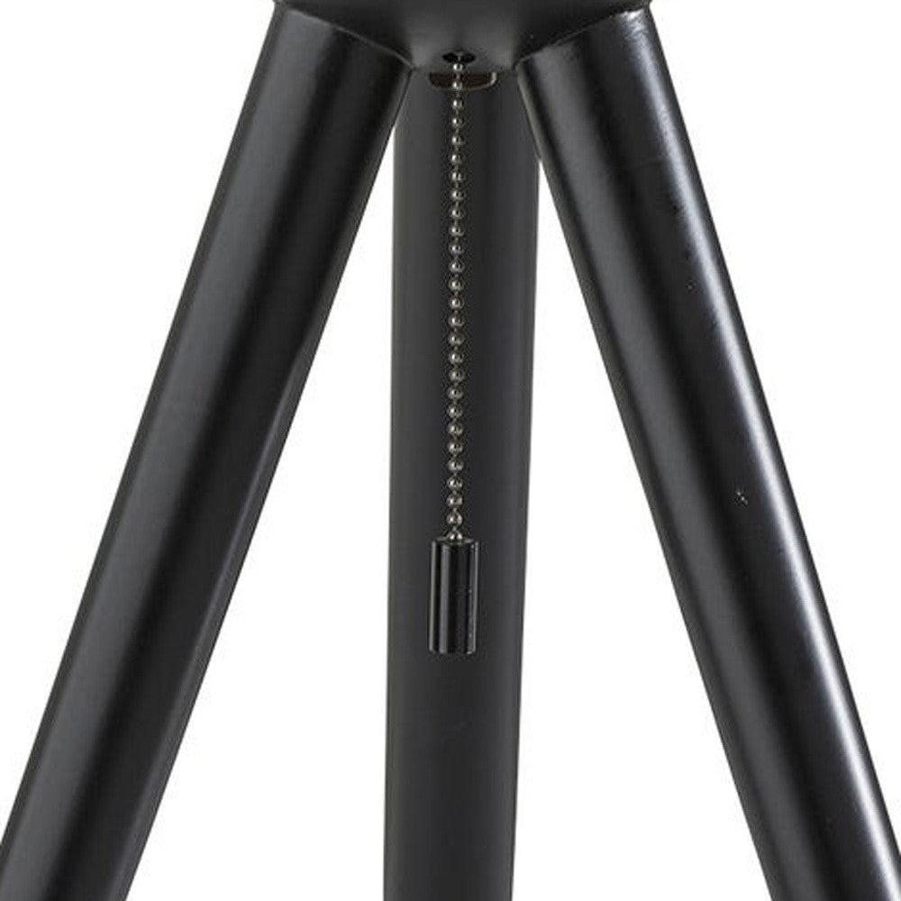 Black Solid Wood Tripod Table Lamp w/ Shade
