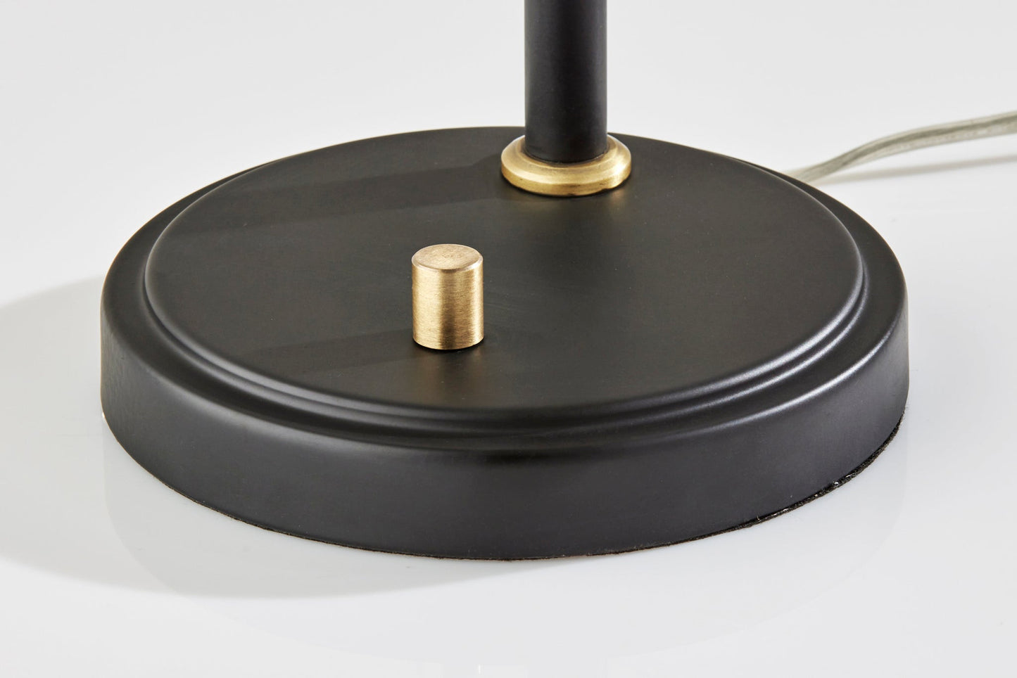 Black & Gold Desk Lamp w/ Light Gray Shade