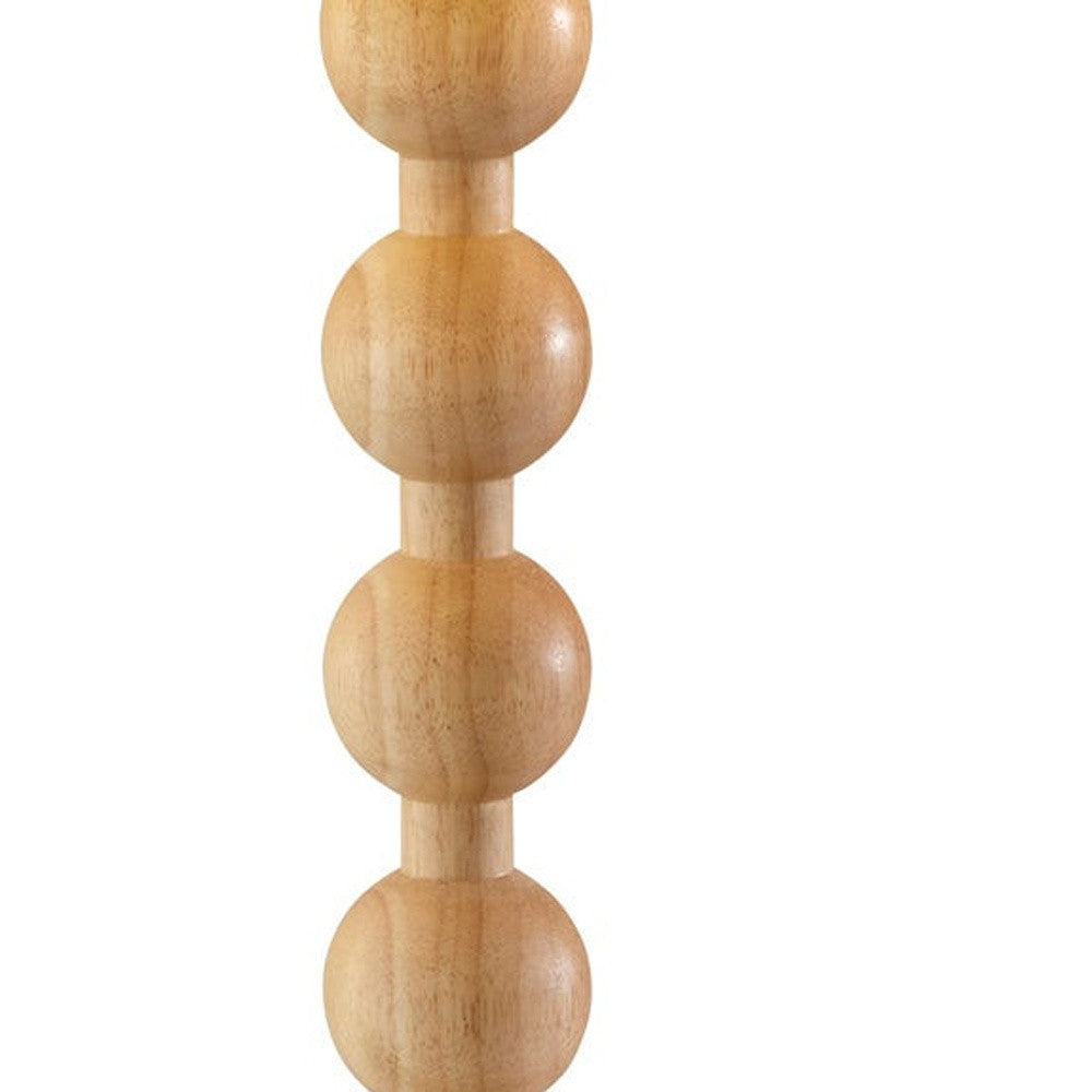 Brown Solid Wood Candlestick Table Lamp w/ Off Shade
