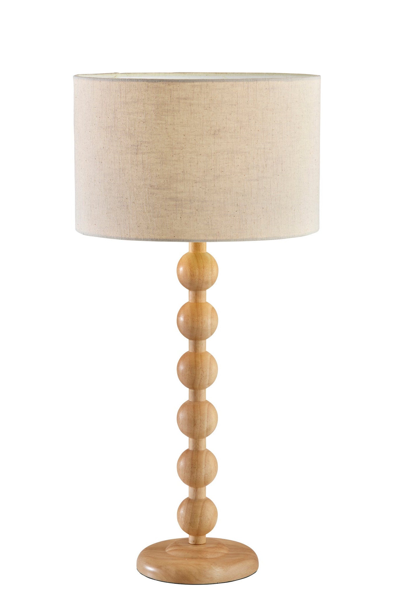 Brown Solid Wood Candlestick Table Lamp w/ Off Shade