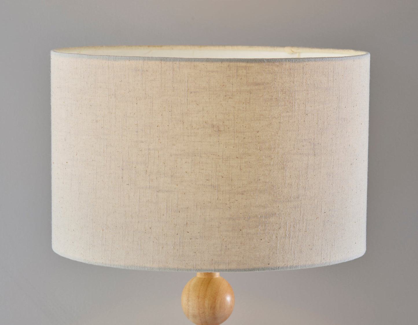 Brown Solid Wood Candlestick Table Lamp w/ Off Shade