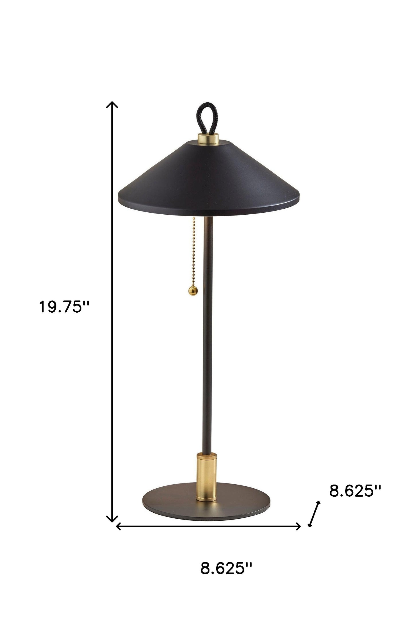 Black & Gold Candlestick Table Lamp w/ Black Shade